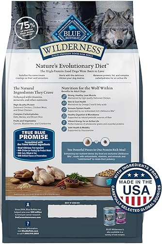 Miniatura 2 de Blue Buffalo Wilderness - Alimento seco natural con alto contenido proteínico y cereales saludables para perros adultos, pollo, bolsa de 4.5 libras