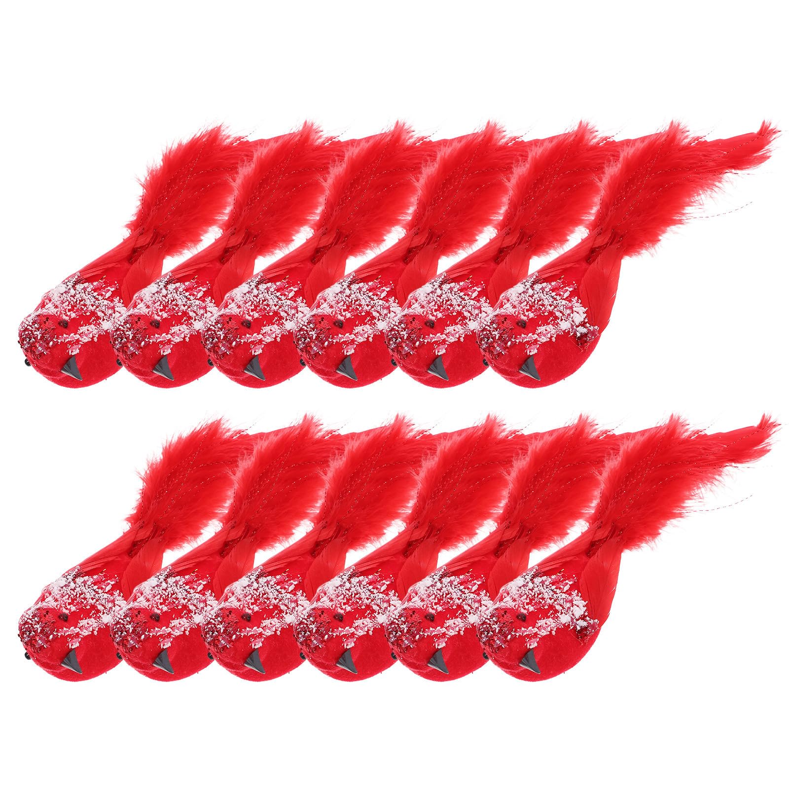 Toyvian 36 Pezzi Uccelli Artificiali Rossi con Clip Realistici per Albero