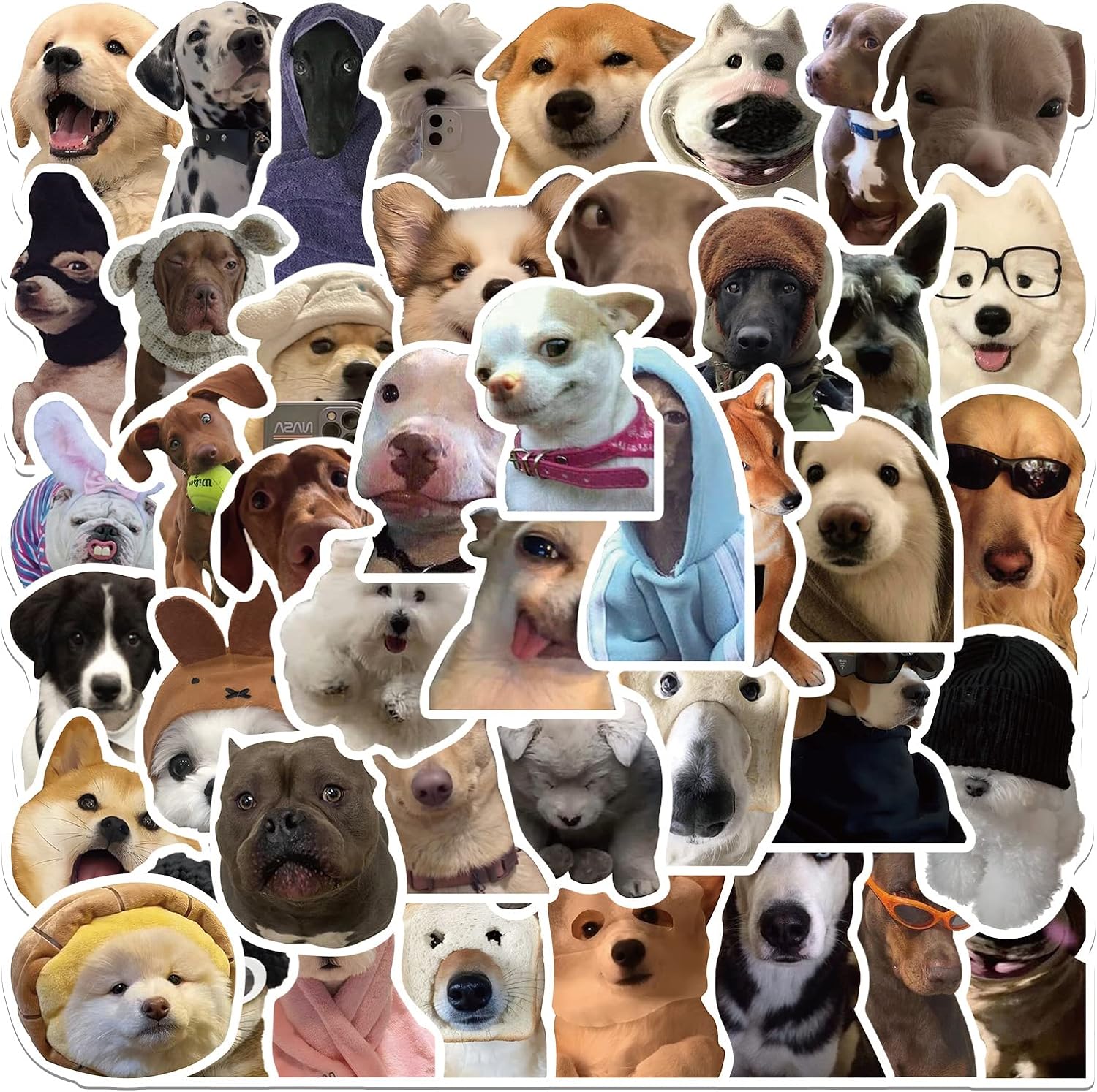 Funny Dog Meme Stickers, Cute Dog Stickers, 50PCS Cool Pet