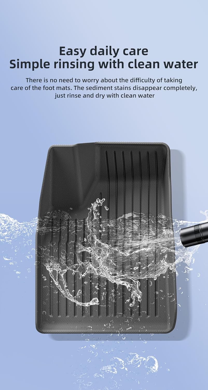 SMABEE 4Pcs Cargo Liner Set for Tesla Model X 5 Seater 2022-2026 (Not fit 6/7 Seater) All Weather Rear Trunk Mat Pads Protector TPE Car Mat Anti-Slip Waterproof Interior Accessories Black