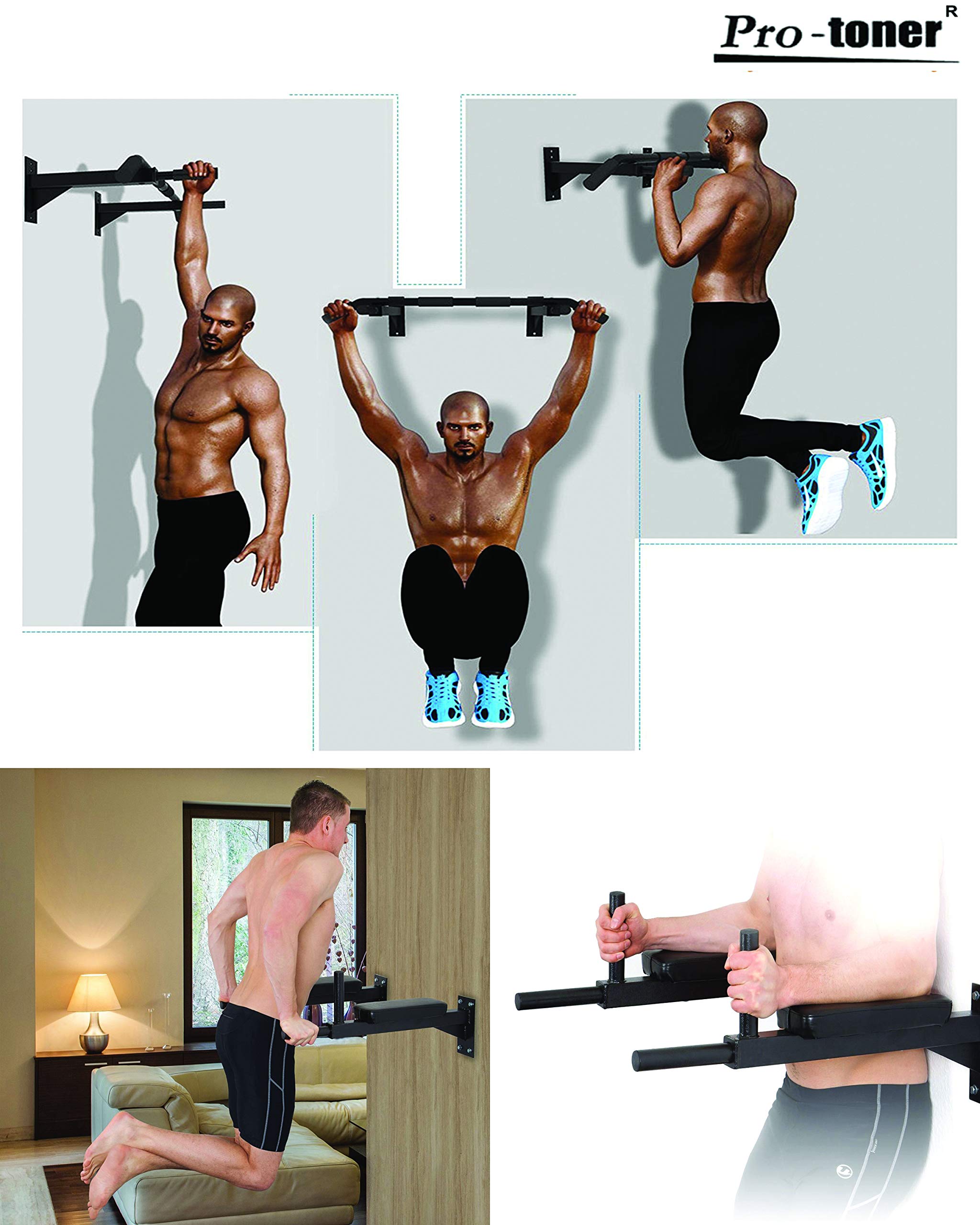 Protoner Dips & chinup Wall mounting Bars (B07JPYKSV4) Amazon Price History, Amazon Price Tracker
