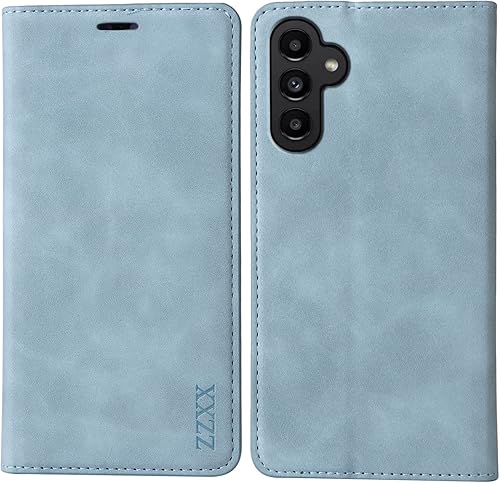 Miniatura 9 de ZZXX Funda tipo cartera para Samsung Galaxy A13 5G con bloqueo RFID, ranura para tarjetas, función atril, magnética, de piel suave, para Samsung