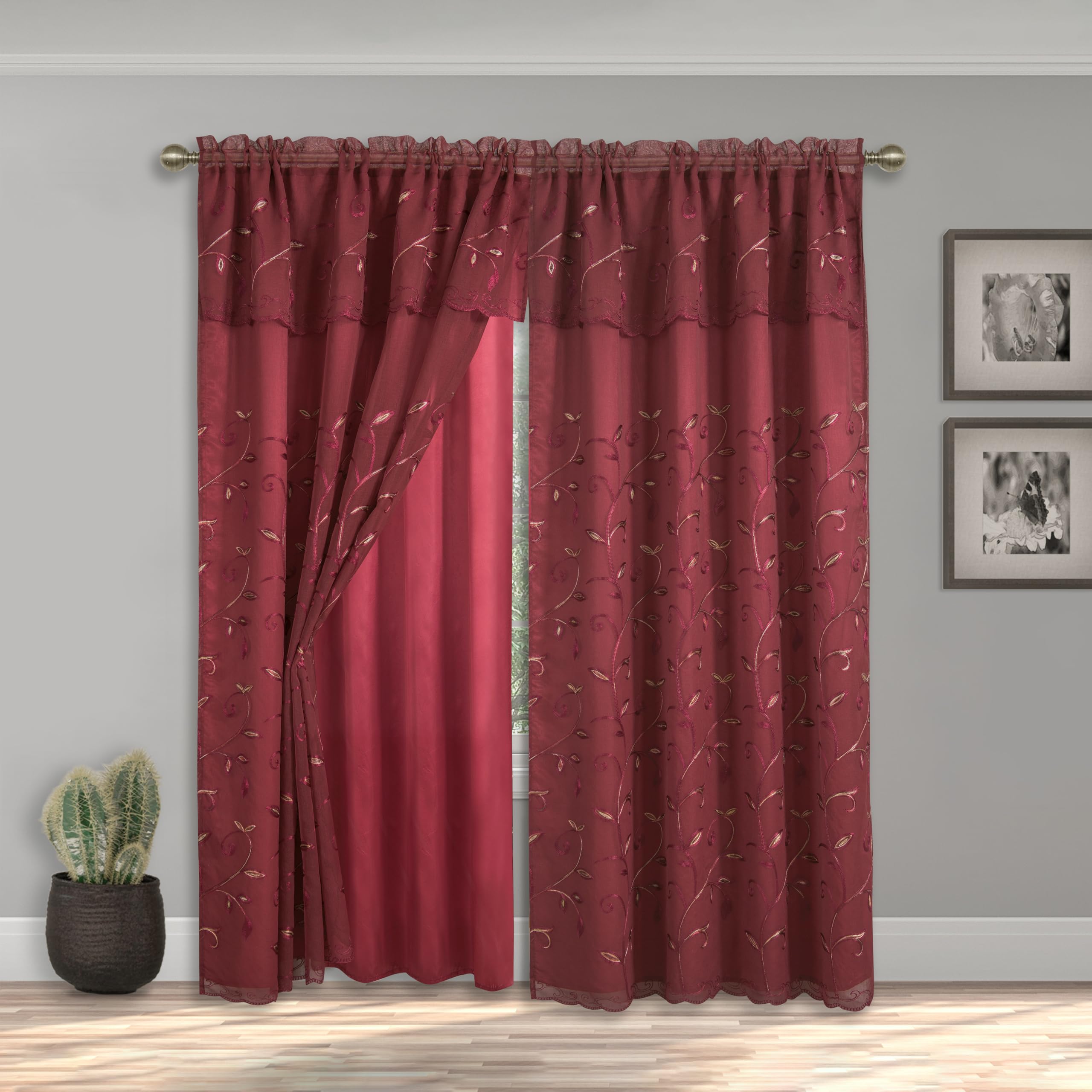 Elegant Comfort Tenda A 2 Pannelli Con Mantovana – 137x213 Cm, Nera, Con Tasca Per Asta, In Microfibra - 4
