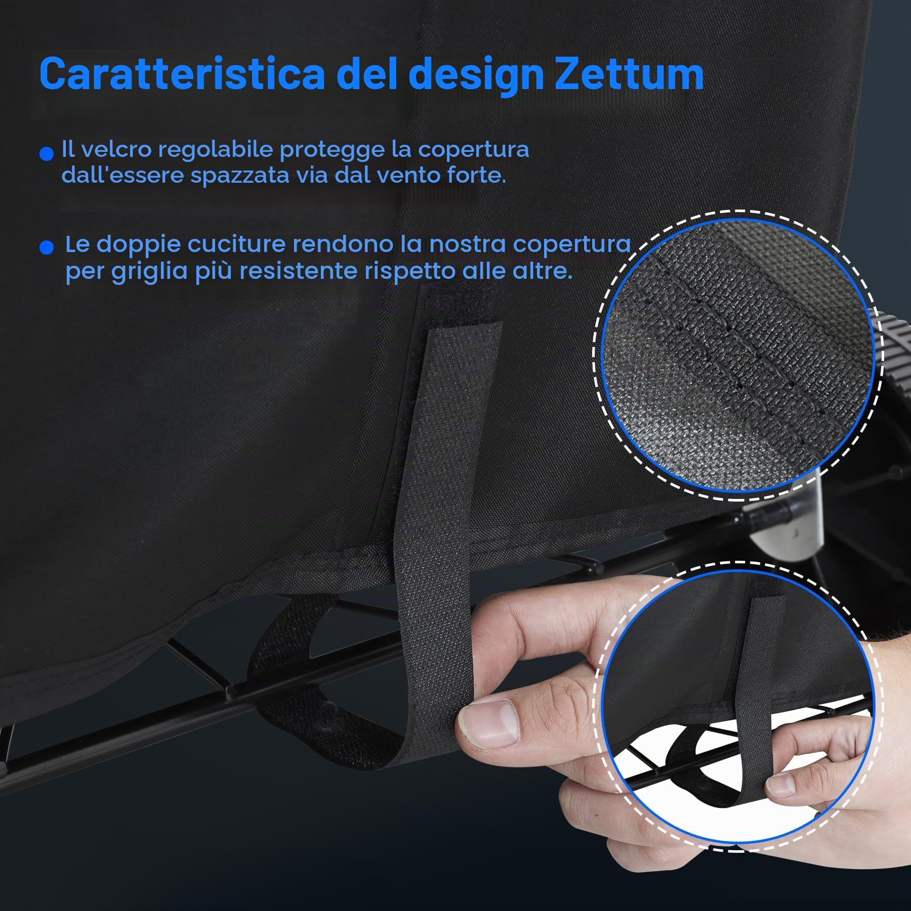Zettum Copertura Barbecue per Weber 57 cm, Copri da Esterno BBQ Impermeabile, Telo Protettivo Carbone 600D Oxford in PU per Master Touch, Griglia Originale per Bollitore (Φ63 x 88 cm)