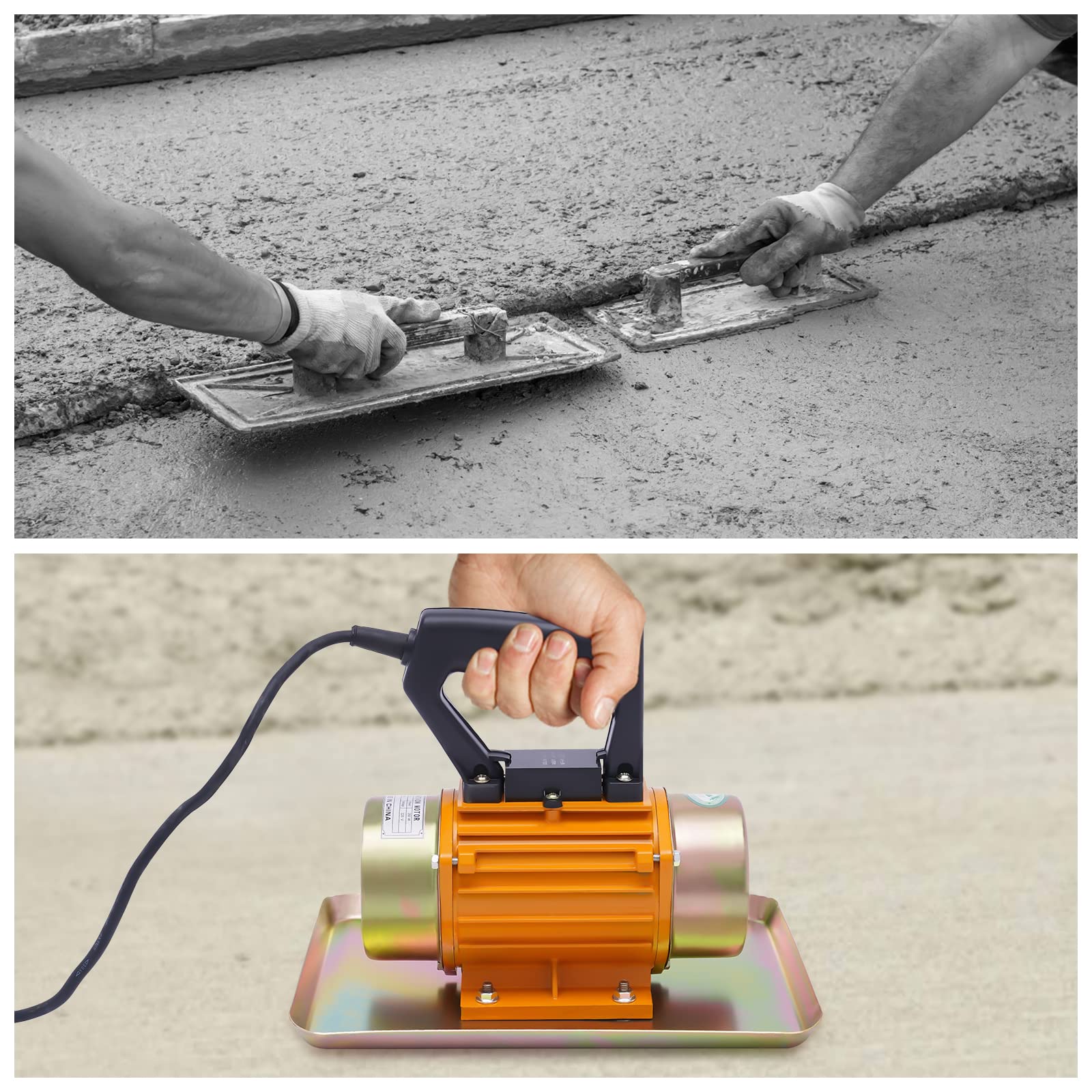 Vibratore elettrico per calcestruzzo, 220 V, 250 W, compressore per calcestruzzo con forza di vibrazione di 200 kg e 3500 giri/min, per compattazione di calcestruzzo, costruzione stradale, fondazioni