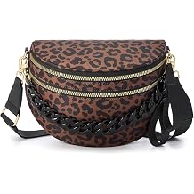 Spacious Checkered Nylon Crossbody Bag Bum Bag Checkered Handbag for Women