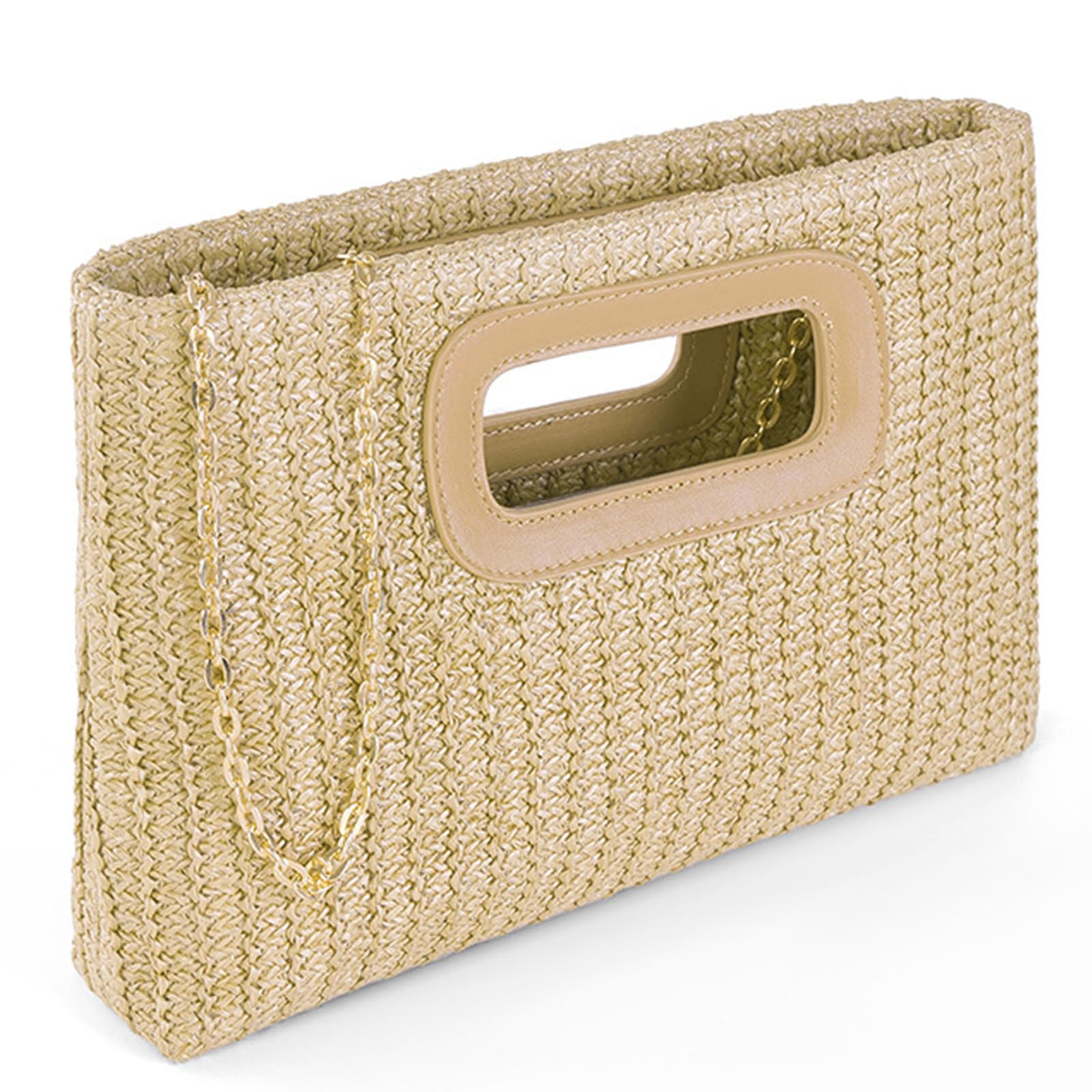 Crbeqabe Top Handle Straw Clutch Purses for Women Summer Evening Handbag Vacation Handbags Raffia Woven Beach Bags