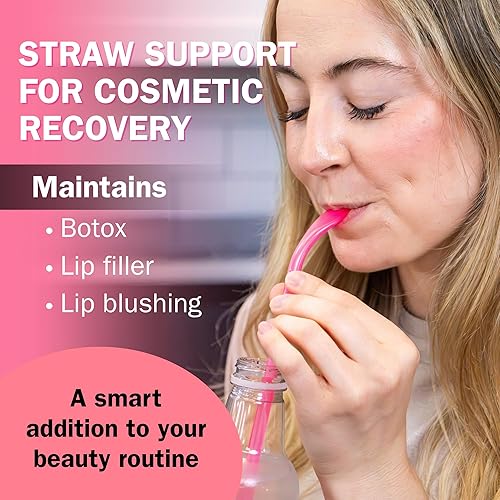 Miniatura 4 de Pajita antienvejecimiento sin arrugas, paquete de 2 unidades Tiktok Instagram ergonómico, sin BPA, reutilizable, apto para lavavajillas