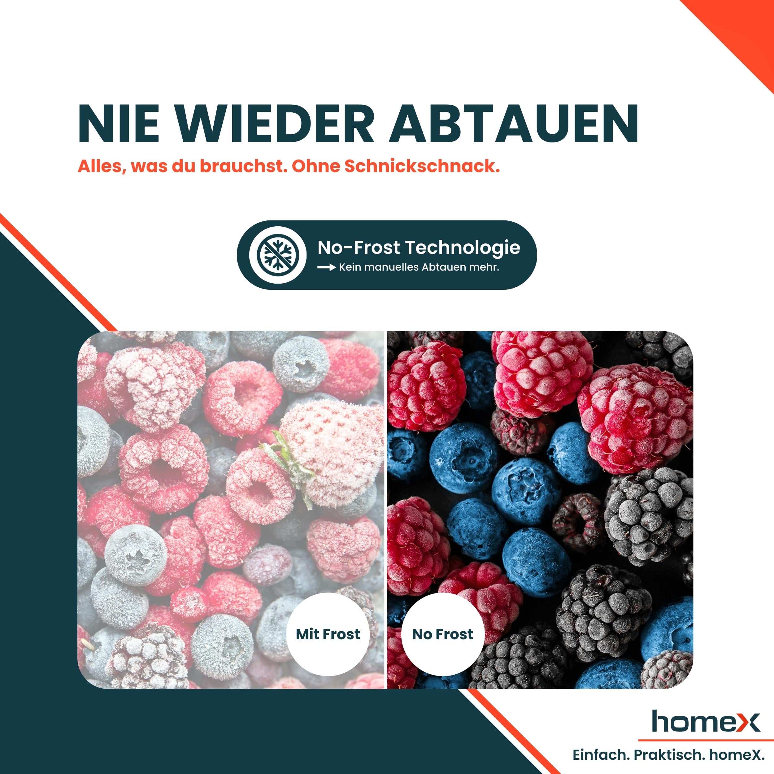 homeX FSN2041E-W Gefrierschrank NoFrost Tiefkühlschrank groß 204 Liter