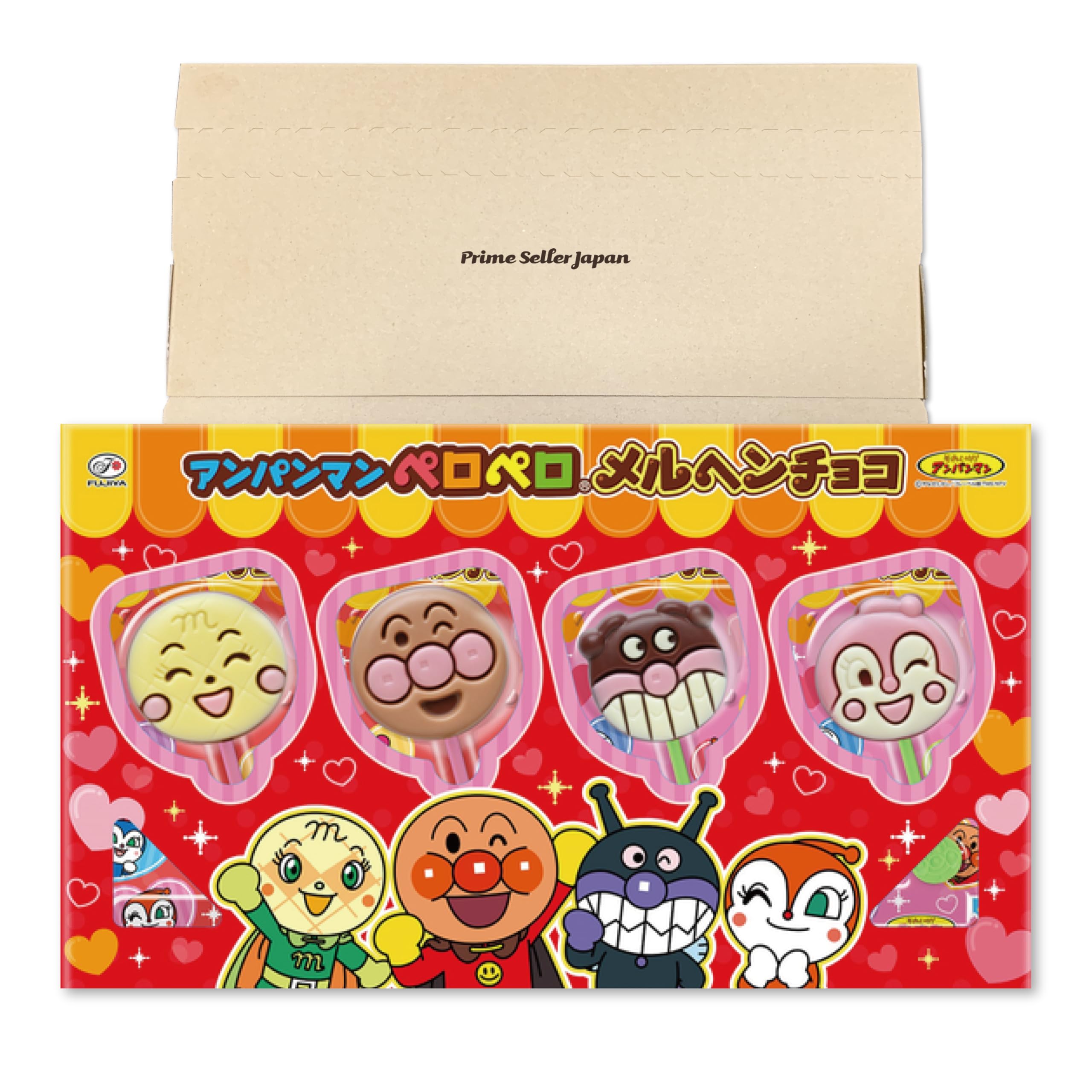 Amazon | 不二家 4本 アンパンマン ペロペロメルヘンチョコ PSJBOX