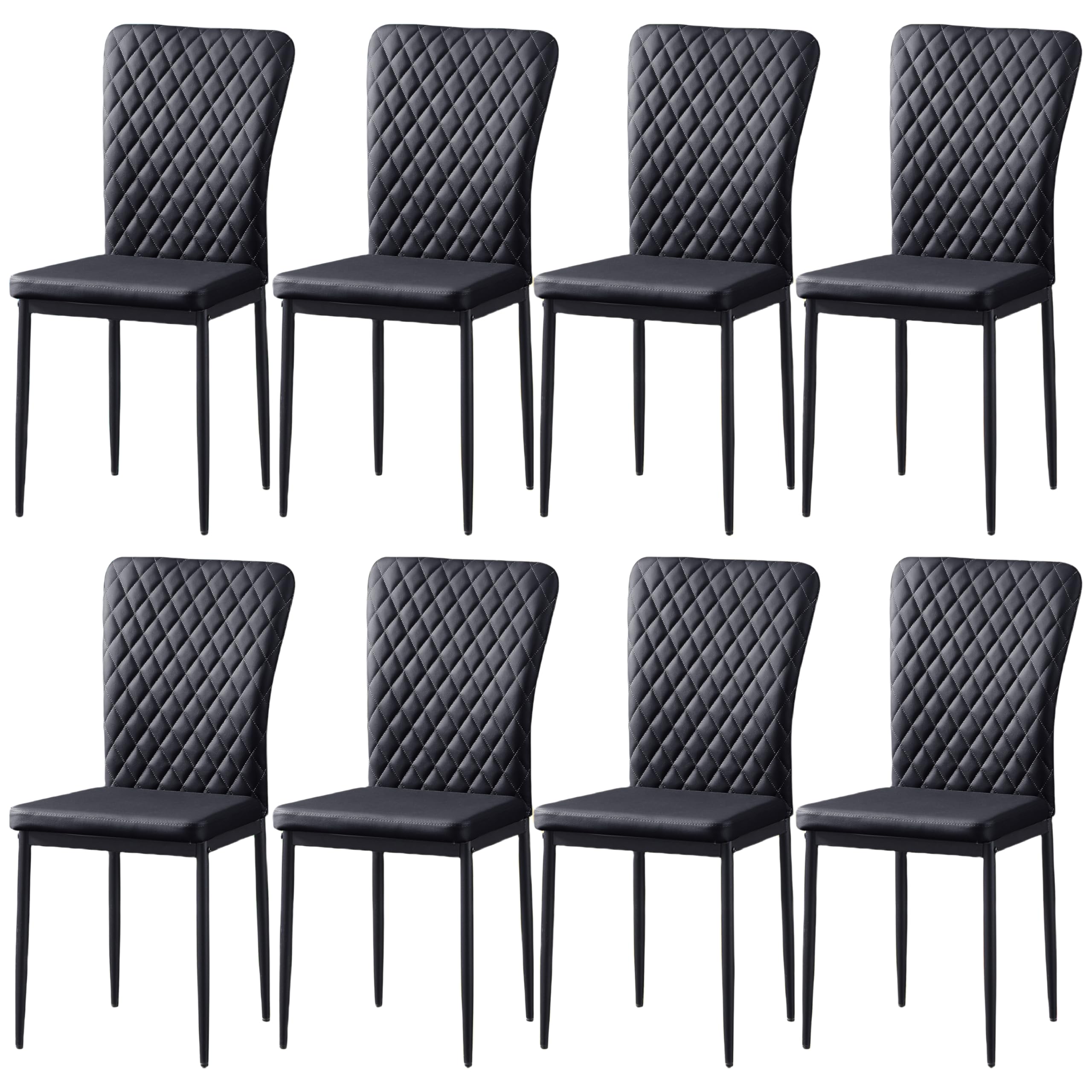 FENZARD Set of 8 Living Room Chairs Dining Chairs with PU