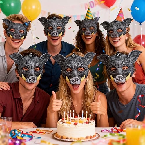 Miniatura 2 de 1 máscara de cerdo de jabalí de terror de Halloween para Halloween, Navidad, mascarada, carnaval, disfraces, fiesta, accesorios