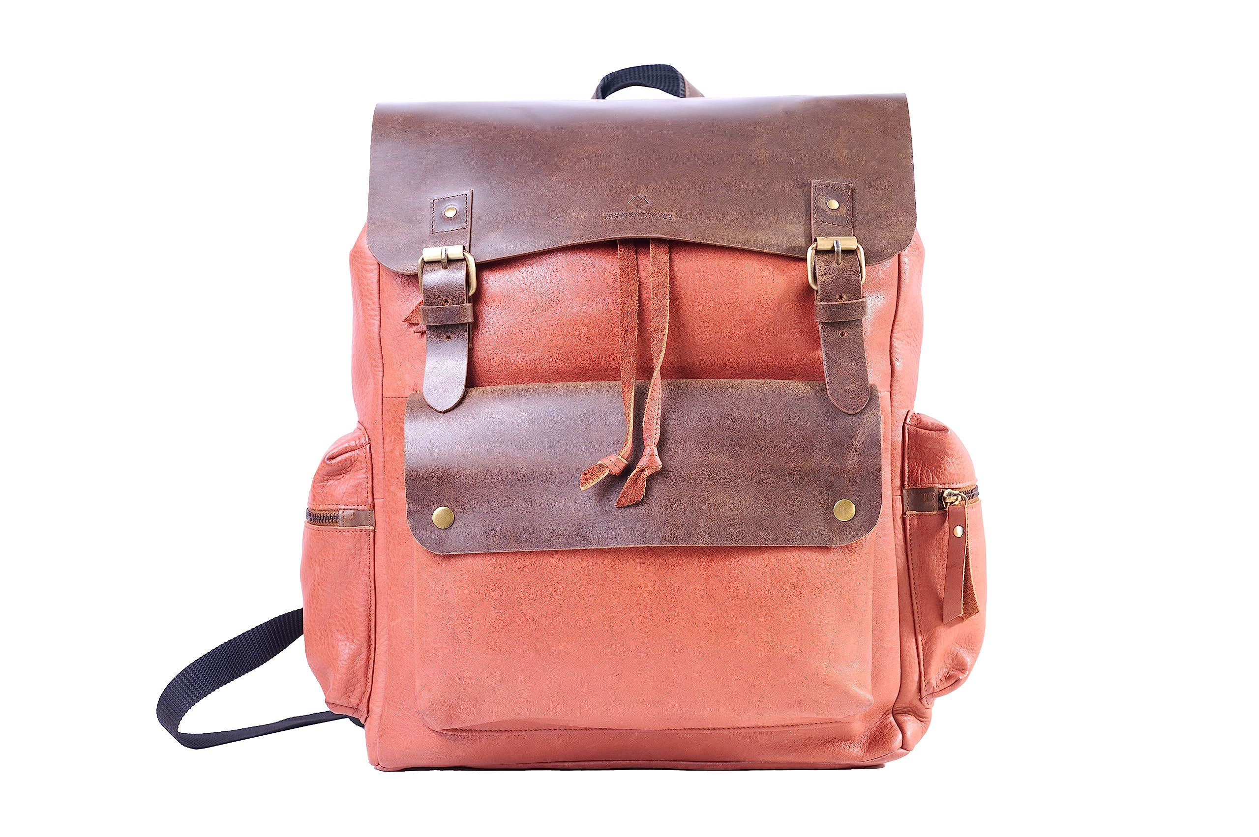 Eastern Legacy Cognac Vintage Style Leather Unisex Antitheft Laptop Backpack