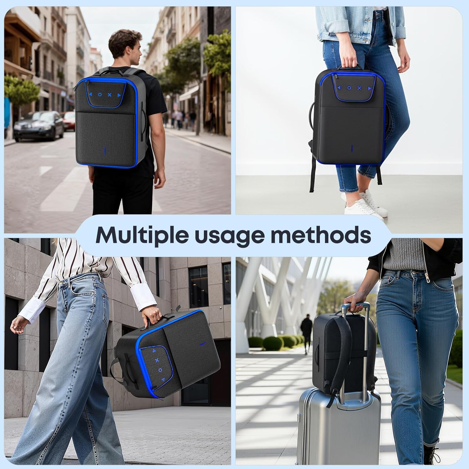 Carrying Case Travel Compatible with PS5/ Slim/ Pro, P5 Backpack Fits 16" Laptop, Protective Travel Bag for Digital/ Disc Game Console, PS Five Accessories for Controller Disk Cable - Image 6