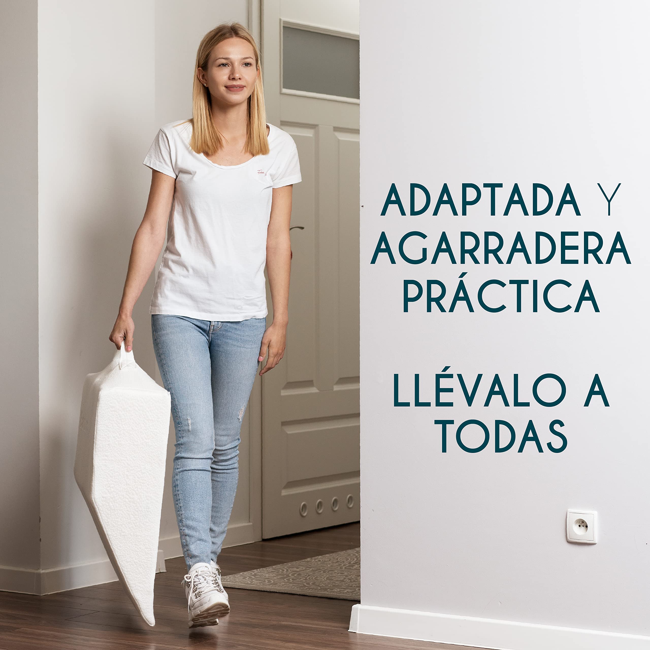 Dreamzie Almohada para Piernas Cojin para piernas Terapéutico Memoria de Forma - Dolor de Espalda, Rodillas, Post-operatorio, Piernas Pesadas, Circulación - Transpirable Lavable Hipoalergénico
