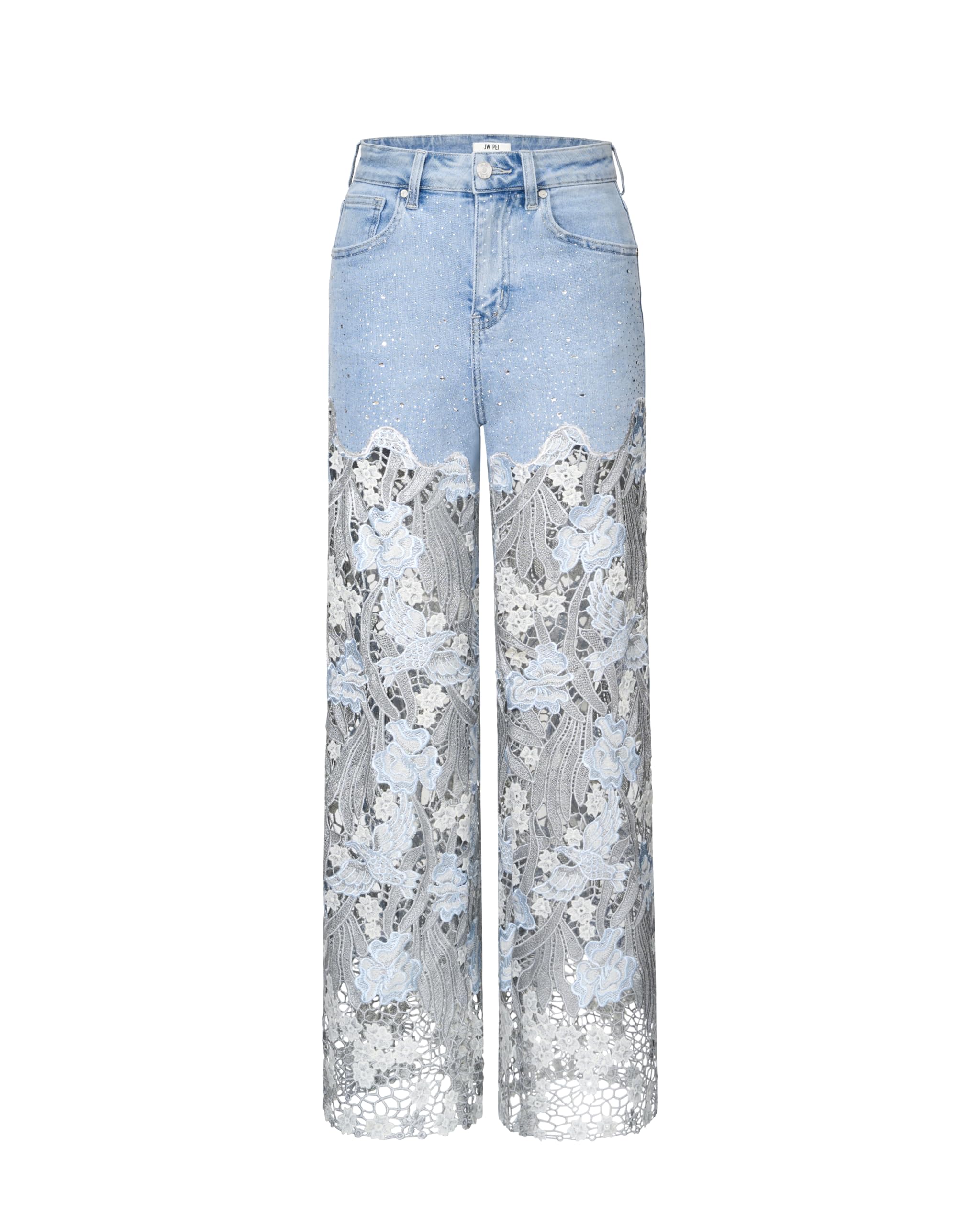 JW PEI Embroidery High Rise Wide Leg Jeans