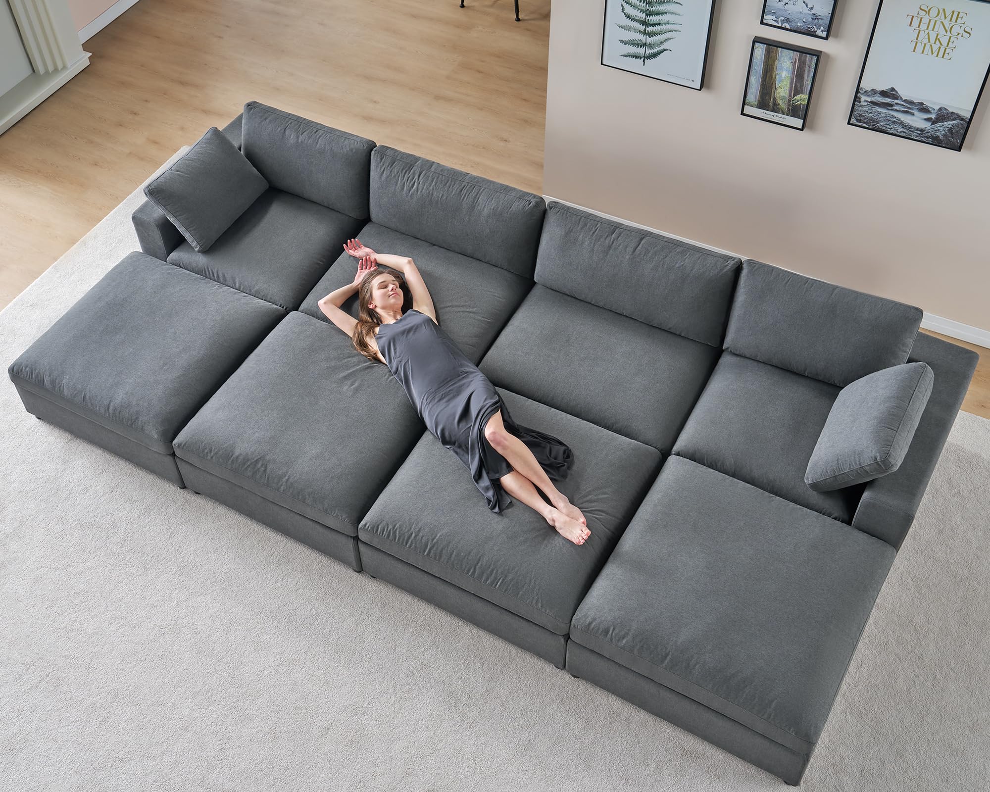 Amazon.com: PaPaJet Modular Sectional Sofa, 114 Inches Down