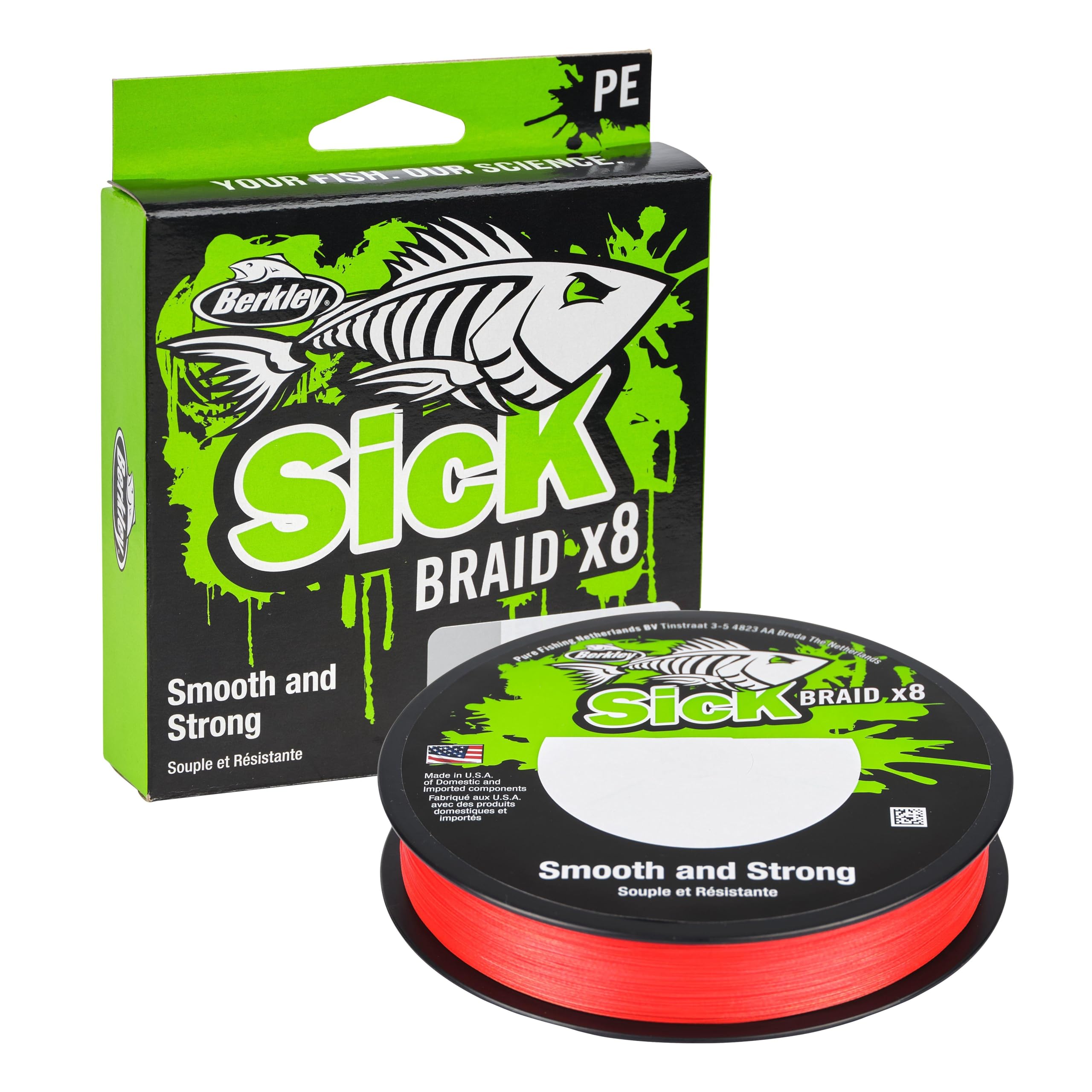 Sick Braid - 8 Strands Braided Fishing Line, Super Smooth 8 carrier Multifilament PE Braid Predator Fishing Lines 150/300m For Freshwater and Saltwater Sea Fishing