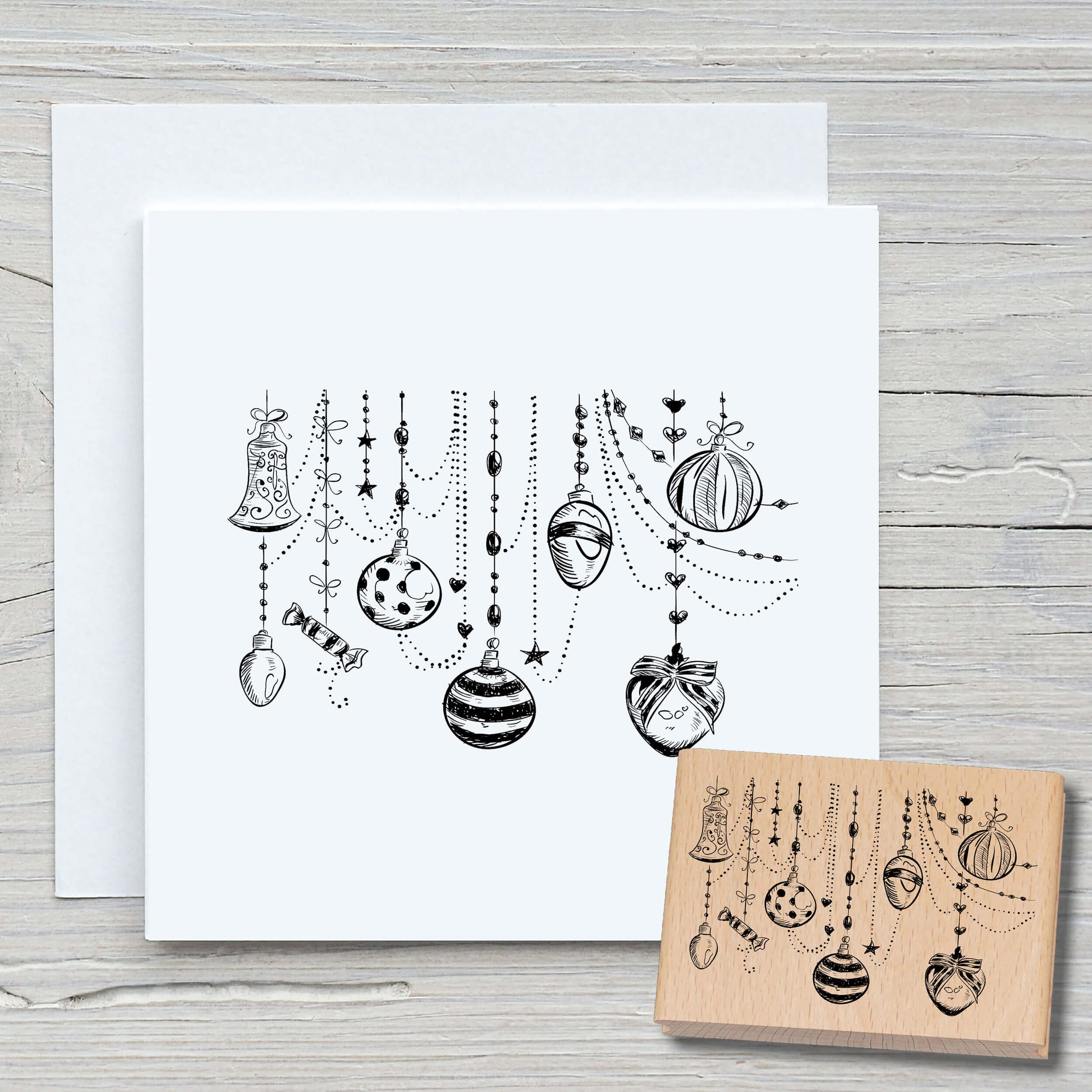 Newstamps - Tampon à Motif De Noël Contemplatif En Bois Et