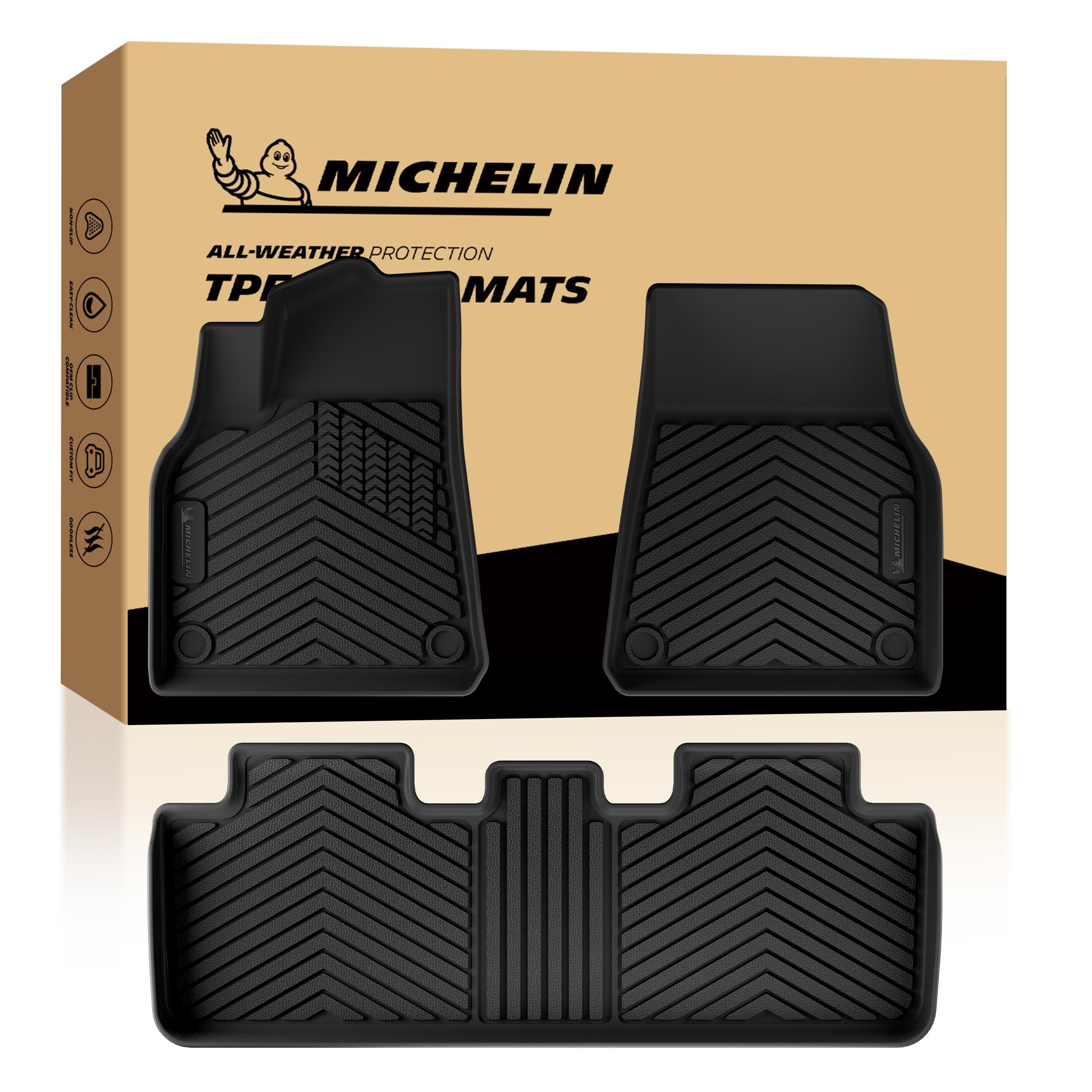 Michelin Vehicle Mat for 2020-2025 Tesla Model Y 5 Seat (3 Piece)