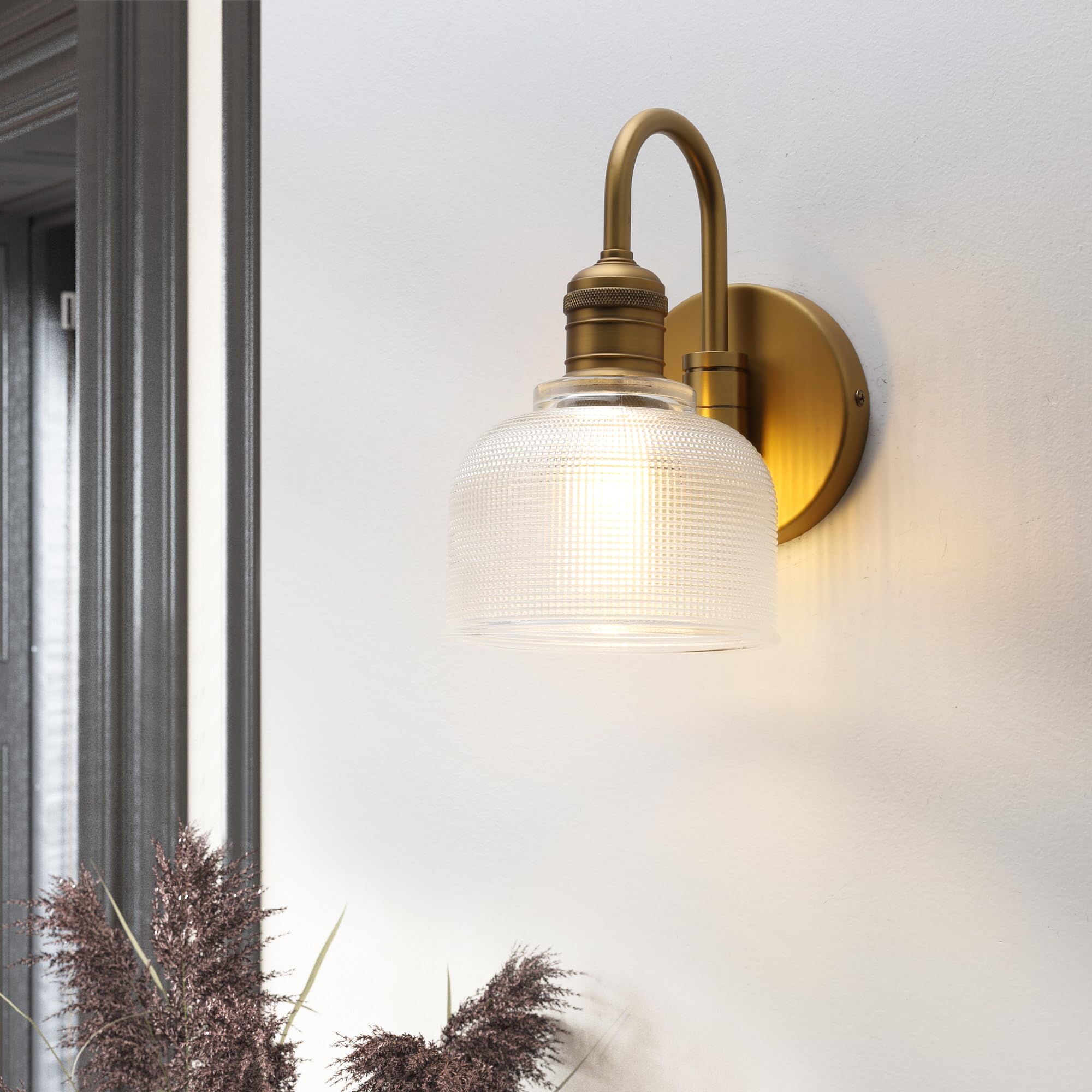 Pathson Vintage Col de Cygne Applique Murale Industriel E27 Luminaires Intérieur Abat-jour en Verre Bol Lampe Murale pour Salle à Manger Cuisine Miroir de Courtoisie