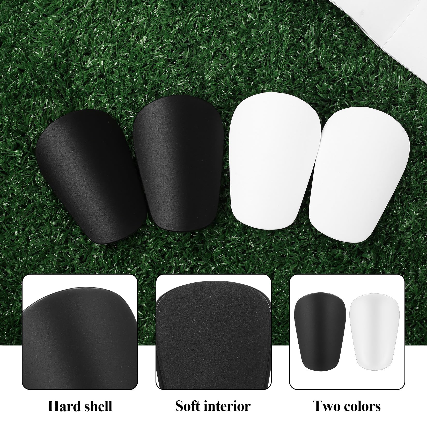 Lot de 2 Paires de protège-Tibias de Football à Peindre Individuellement pour Enfants et Adolescents - Mini protège-Tibias légers avec Rembourrage EVA - 3