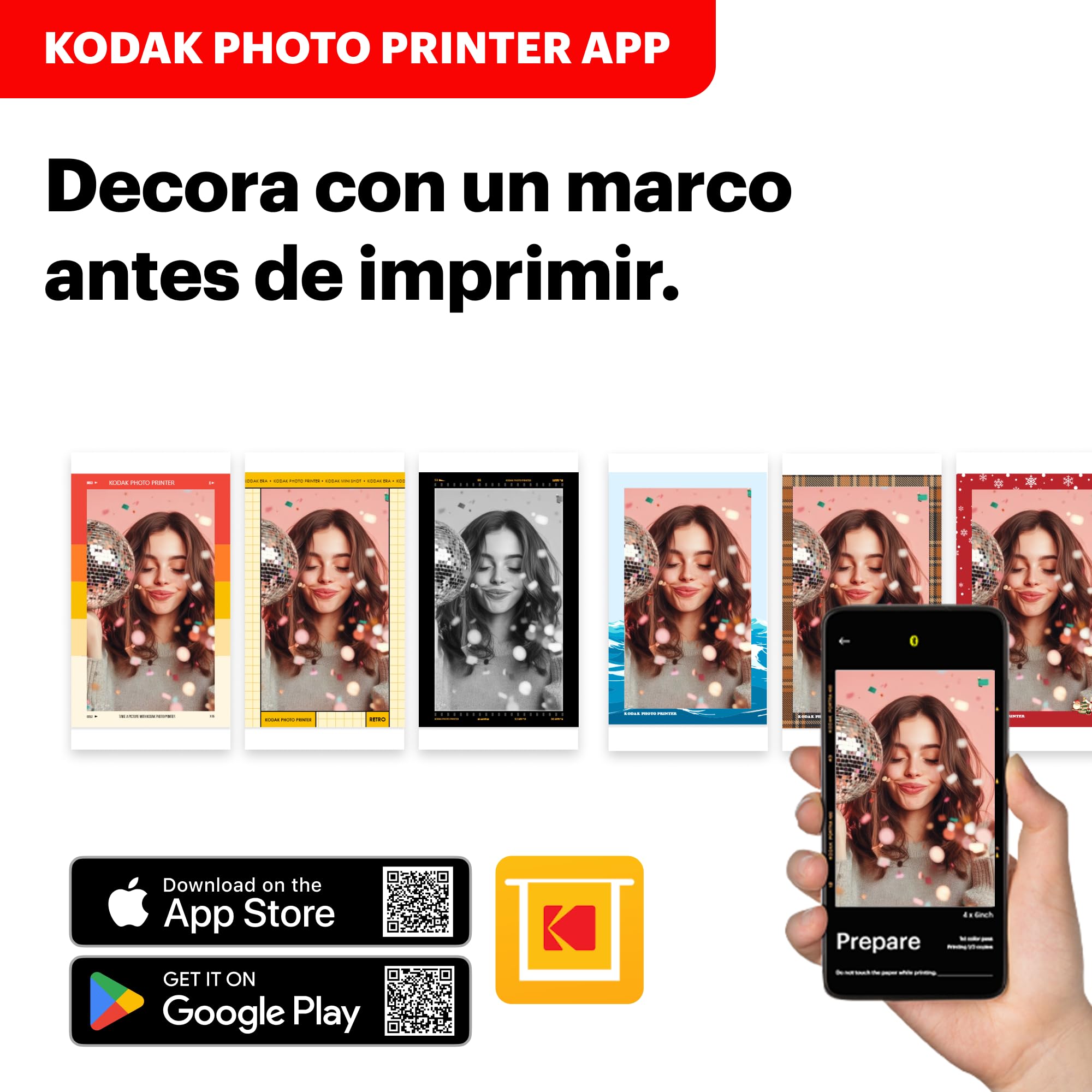 KODAK Dock Era Impresora Fotográfica de Escritorio 10 x 15 cm, 10 Hojas, Impresora para Smartphone con Base Dock & Bluetooth para iPhone & Android, Impresión Instantánea en Color, Sublimación 4PASS