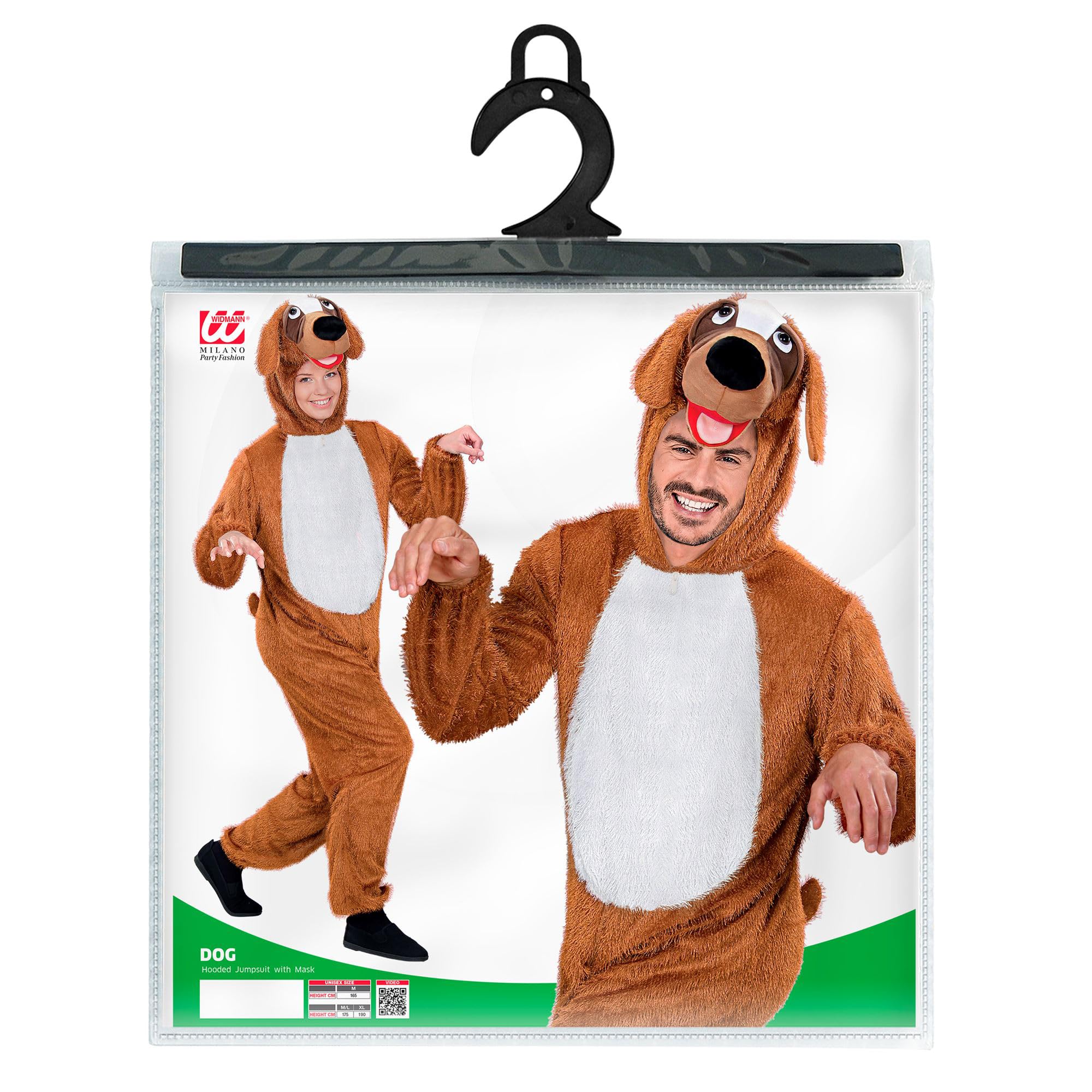 W WIDMANN MILANO Party Fashion - Costume da cane, tuta in peluche, costume da animale, costumi di carnevale
