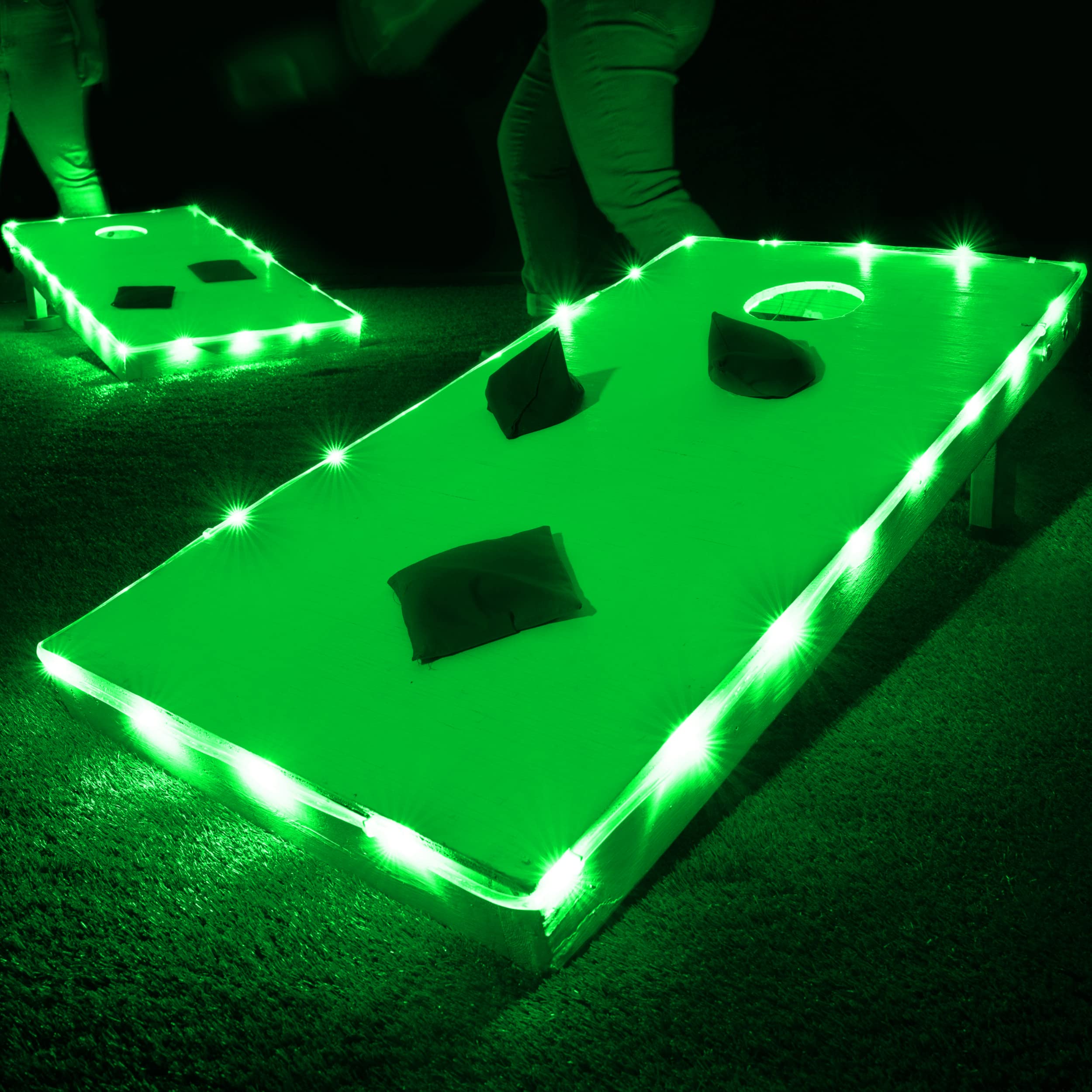 BrightzBrightz TossBrightz Red Led Cornhole Lights Led Corn Hole Lights Cornhole Led Lights for Hole and Board Corn Hole Board Light Kit Light Up Cornhole Set Glow in The Dark Cornhole Board