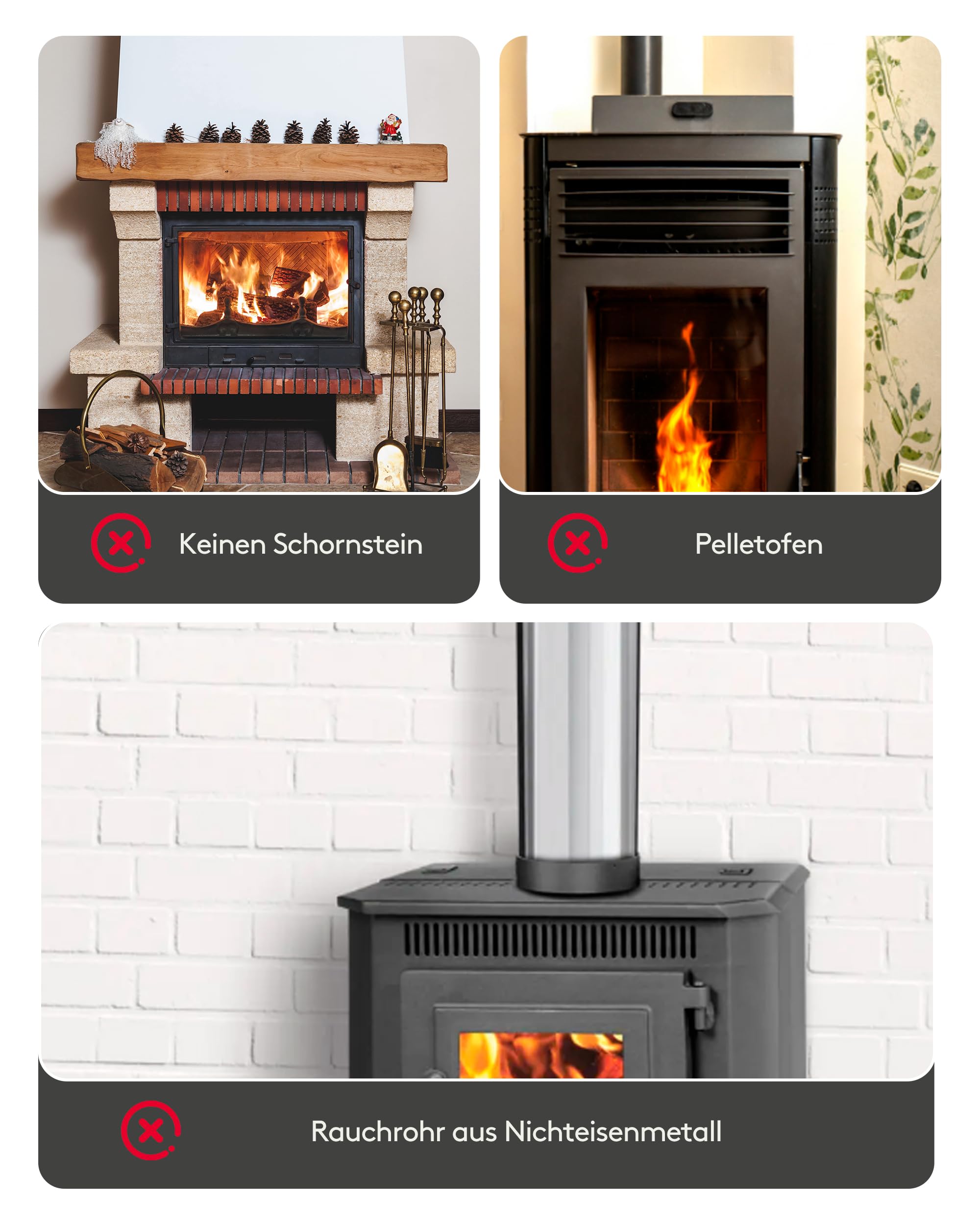 Signstek Ventilador de chimenea magnético, sin electricidad, silencioso, ventilador de estufa con 6 hojas para chimenea/chimenea/horno/madera/tubo de estufa