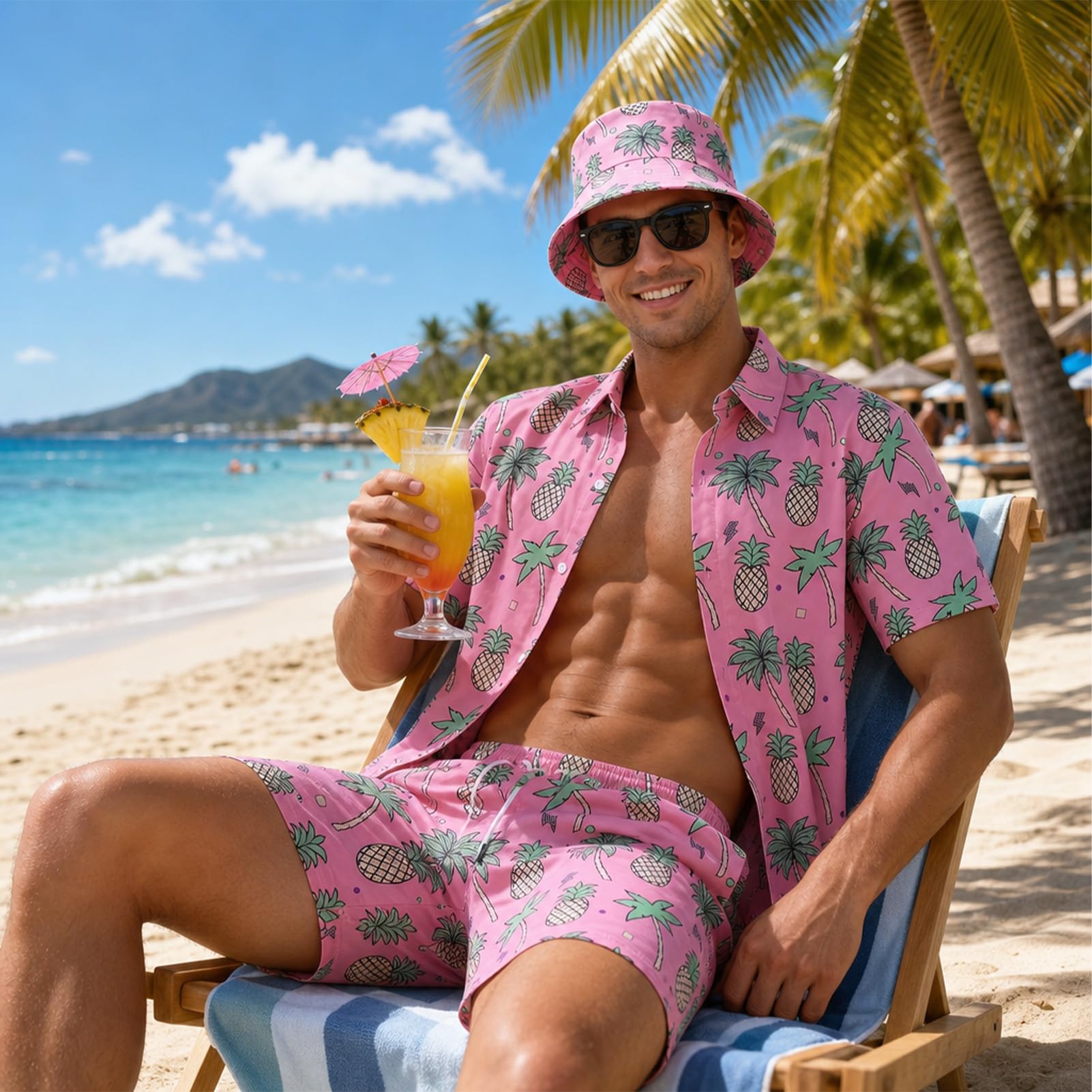Conjunto de camisa hawaiana y pantalones cortos para hombre, camisas hawaianas para hombre, camisa hawaiana de verano, shiteshirts para interiores y exteriores, playa, vacaciones, talla S-3XL