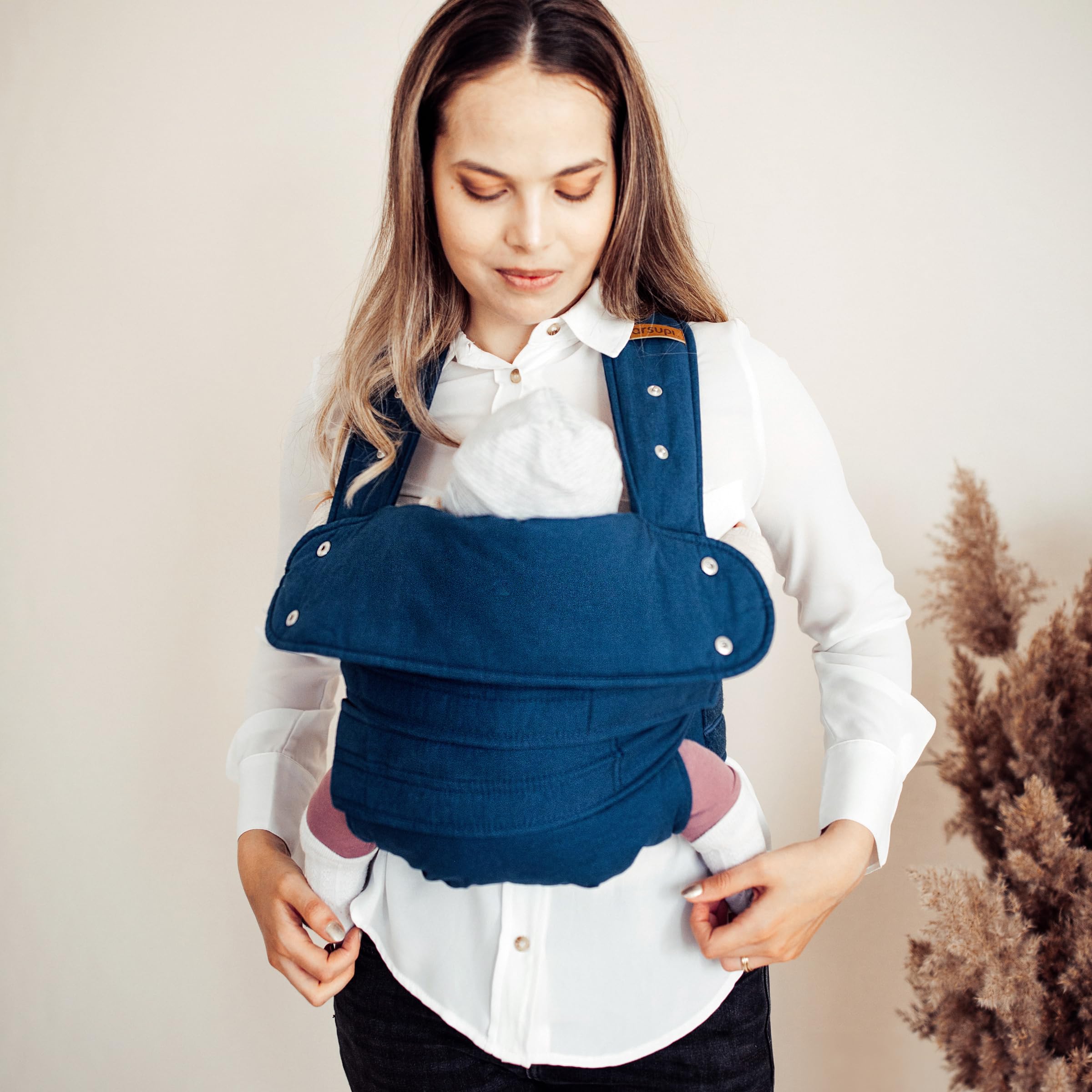 Marsupi Porte-Bébé Nouveau-Né Jusqu'à 15kg - Bleu Océan XL - Léger, Compact Avec Système Velcro