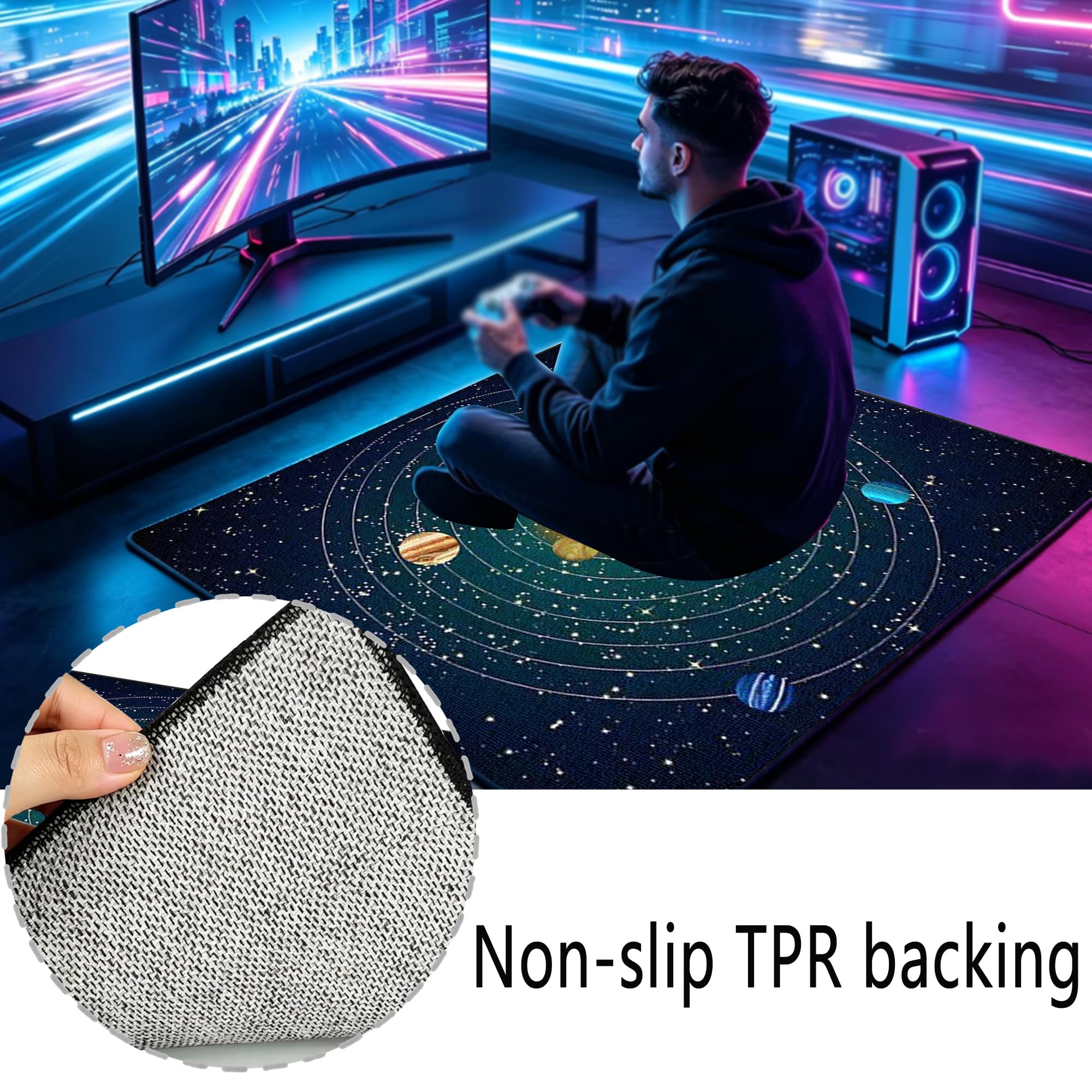 Tapis de Jeu pour Chambre de Garçon, Tapis Gamer, Tapis pour Chambre de Garçons pour Salle de Jeu Salle de Jeux Décoration Maison, Lavable Tapis Chambre Ado 3D Tapis de Jeu Gaming 150 x 210 cm