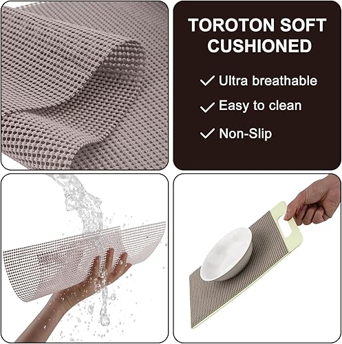 Miniatura 5 de TOROTON Revestimiento de gabinete de estante no adhesivo, revestimiento de estantería de agarre fuerte de 12 pulgadas x 20 pies para armarios de