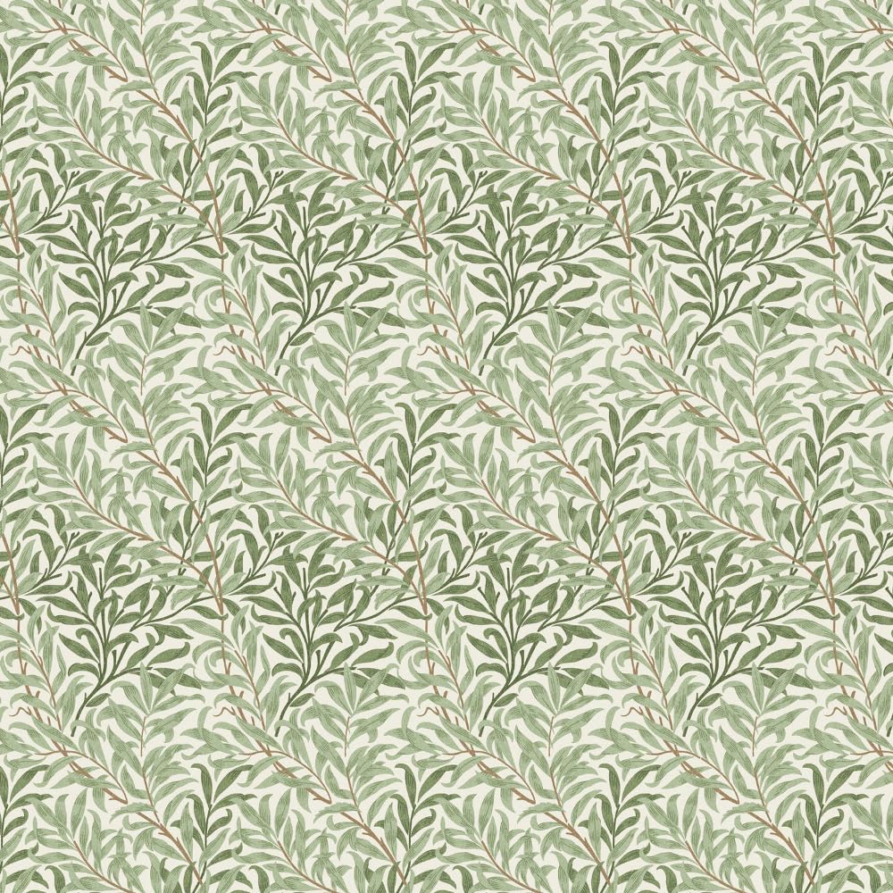Oh Sew Crafty Limited Sage William Morris Willow Bough Cotton Panama Digital Fabric Leaf Leaves Upholstery (Sold Per Half Metre) (Sage)