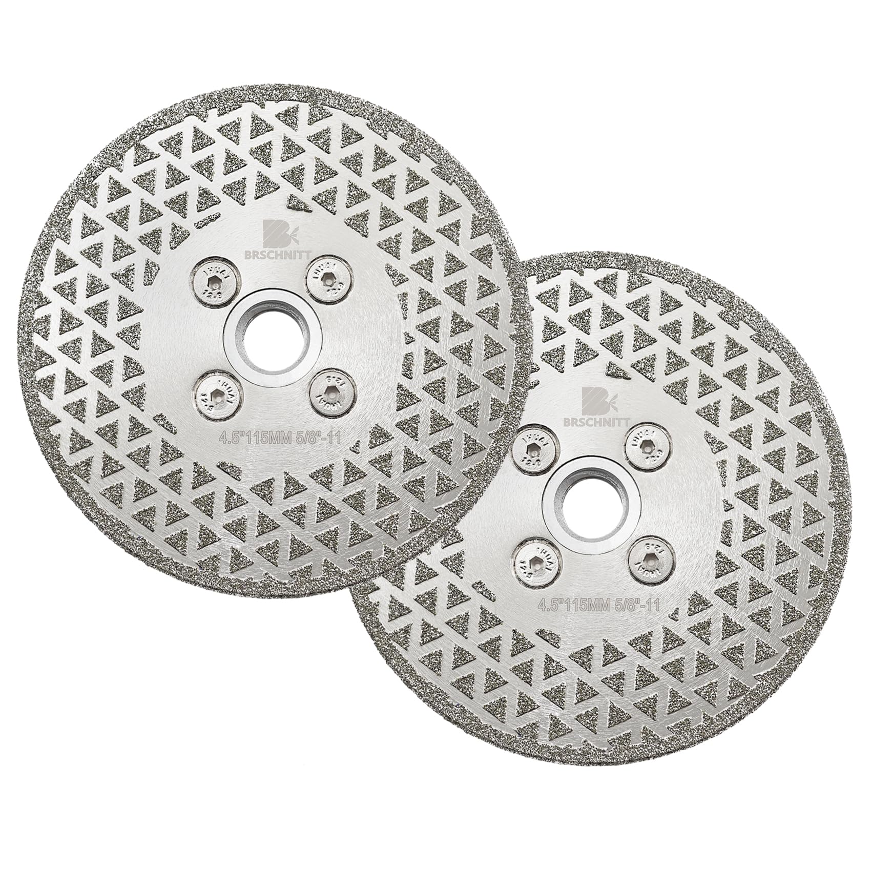 Electroplated Diamond Cutting Grinding Disc,BRSCHNITT2pcs 4-1/2 Inch 115mm for Granite Marble Single Side Coated Diamond Grinding Wheel with 5/8-11