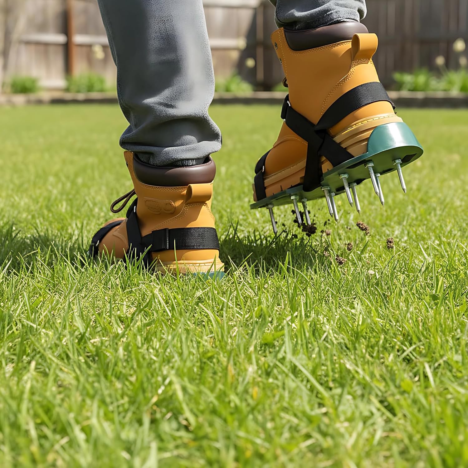 2 Pcs Aerator Shoes For Lawns With 2 In / 5.1 Cm Spikes, Metal Aerating Sandals For Yard And Garden, Heavy Duty Lawn Soil Aeration