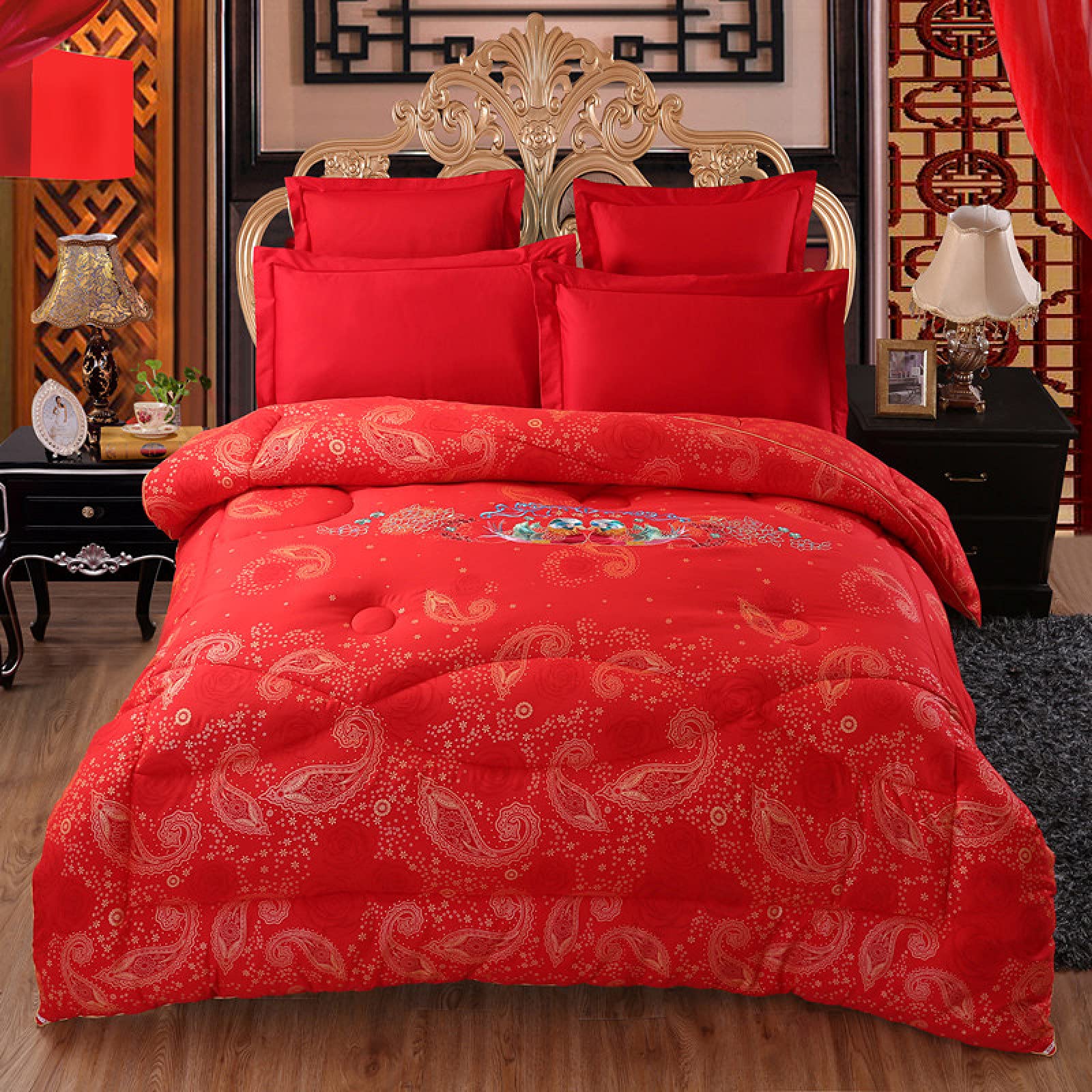 Couette de mariage rouge FACAI couette d'hiver chaude double épaisseur