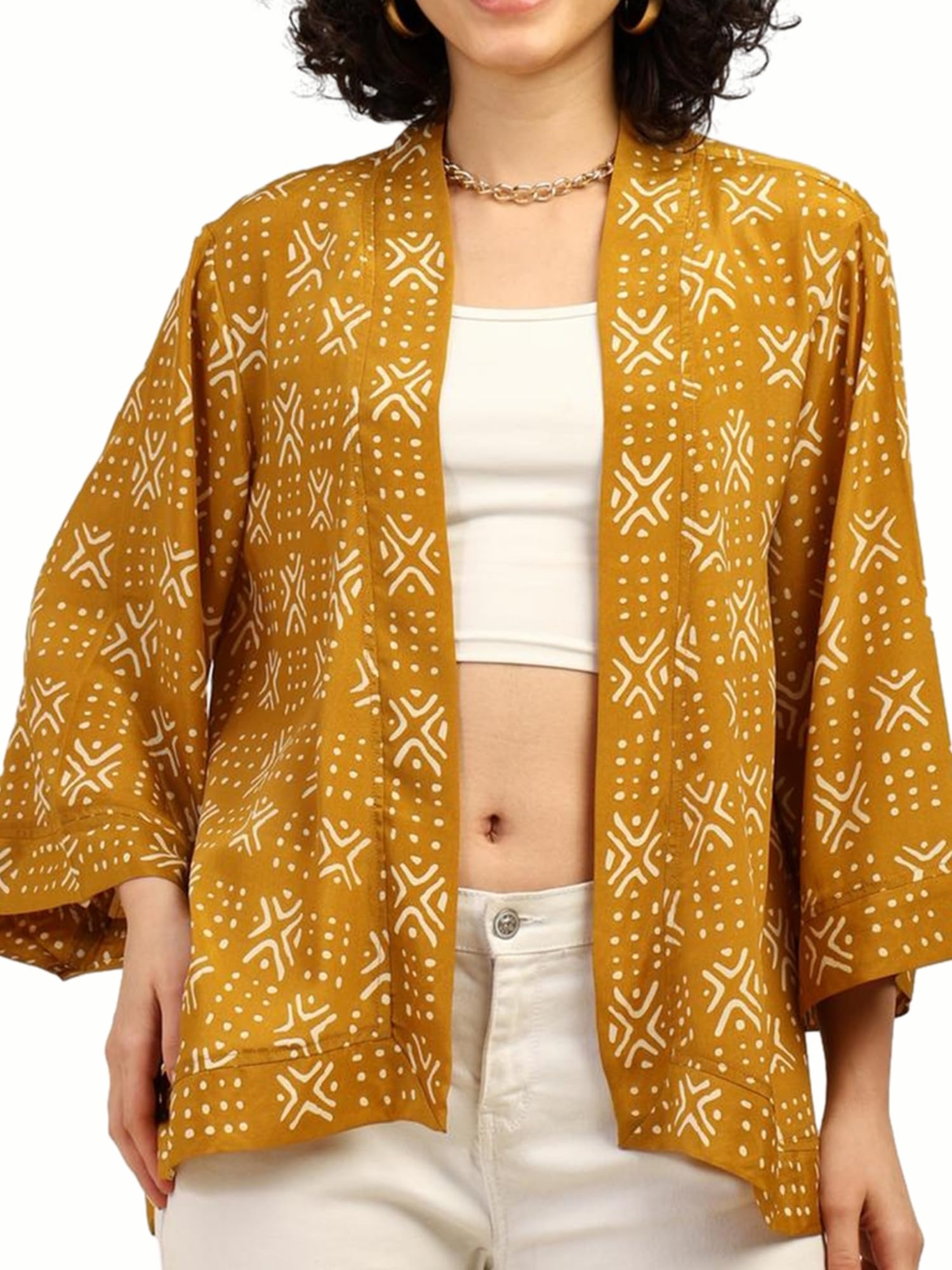 ke kanhaexports KE KANHA EXPORTS Shrugs for Women Stylish | Beach Outfits for Women Cover Up | Western Summer Shrug for Woman | Soft Silky Free Size Boho Multicolour Kimono Bust 30-42-picture-10