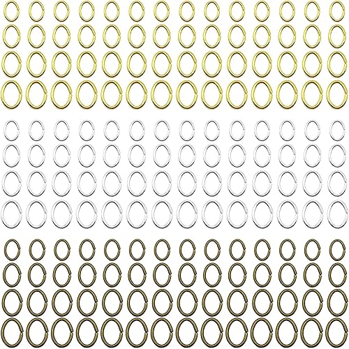 Miniatura 8 de 2400 anillos de salto ovalados de acero inoxidable, anillos de salto abiertos de acero inoxidable de 0.157 in, 0.197 in, 0.236 in, 0.276 in, anillos