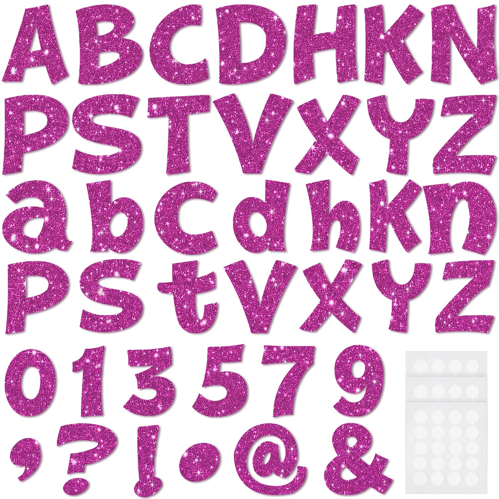 Colarr 216 Pcs Glitter Bulletin Board Letters 4 Inch for Classroom