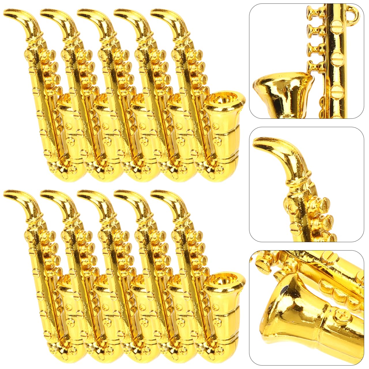 Gadpiparty Mini-Saxophon-Instrument 10 Stücke Musikinstrument Winziges Saxophon Mini Altsaxophon Tenorsaxophon Zubehör Miniaturinstrumente Für Puppenstuben