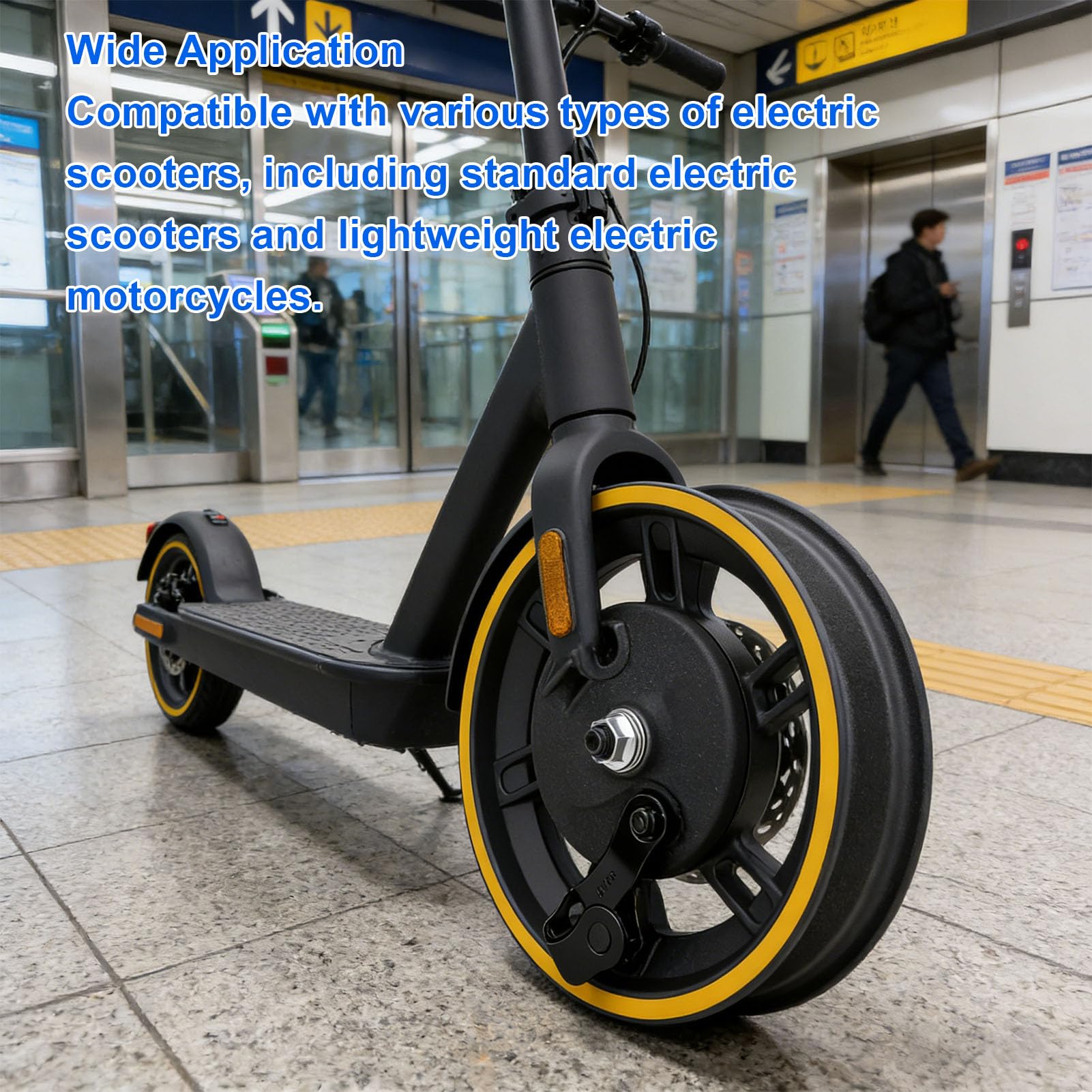 cubo Ruota Anteriore per Scooter Elettrico 10 Pollici 60/70-6.5 | Cerchio in lega di alluminio resistente con freno a tamburo per pneumatici per scooter elettrici da 10 pollici