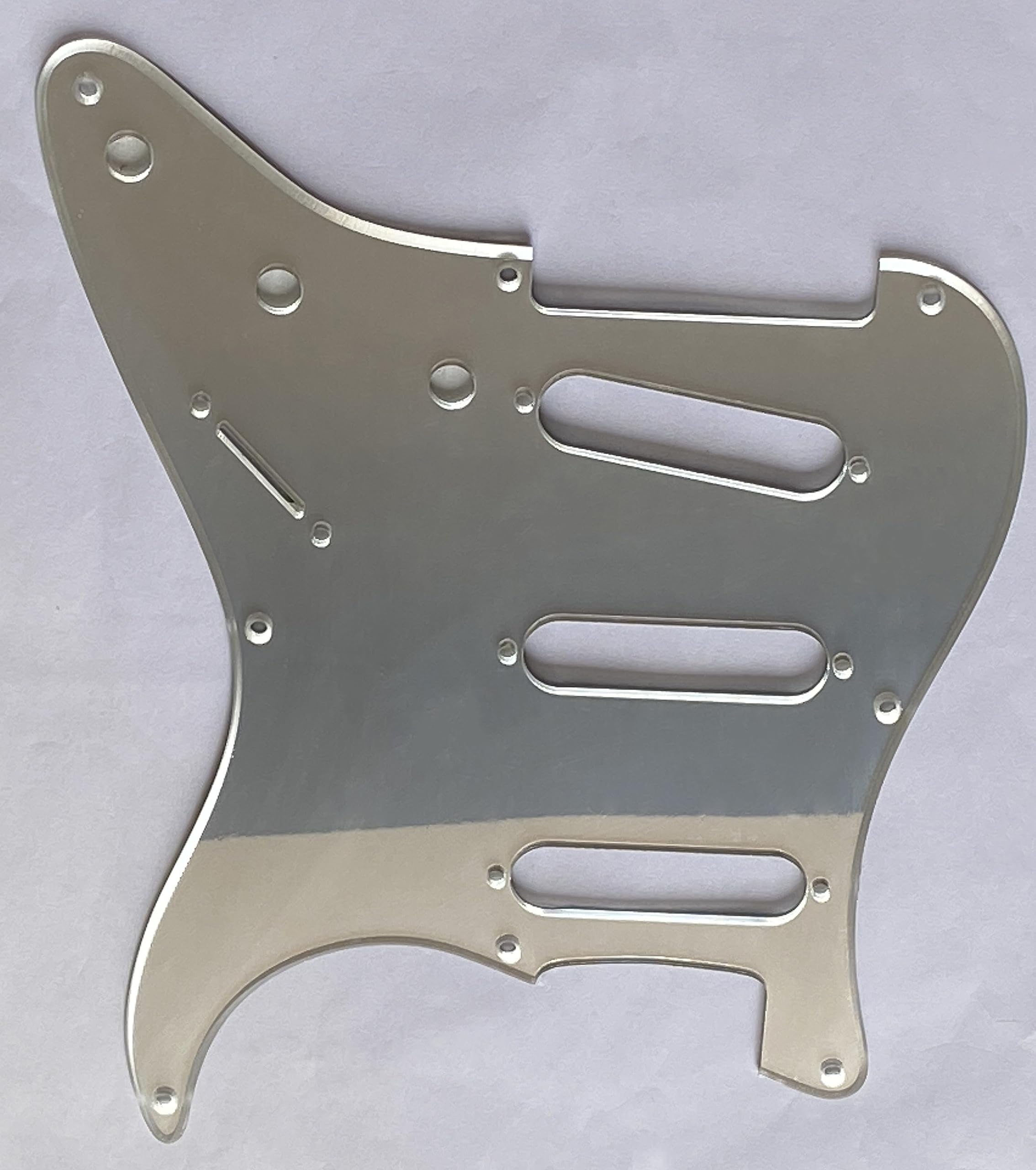 Fender 57 Strat Stratocaster 8穴ギターピックガード 1層シルバーミラー 用 Musical Instruments