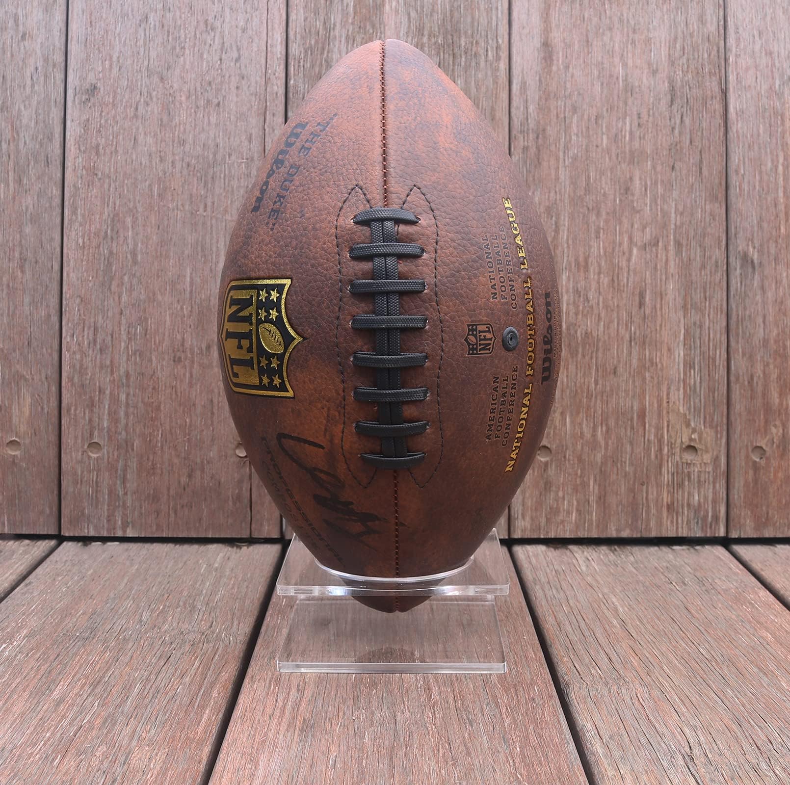 HillSpring Clear Display Stand for Football Basketball Volleyball Soccer Ball, Acrylic Mineral Collection Holder