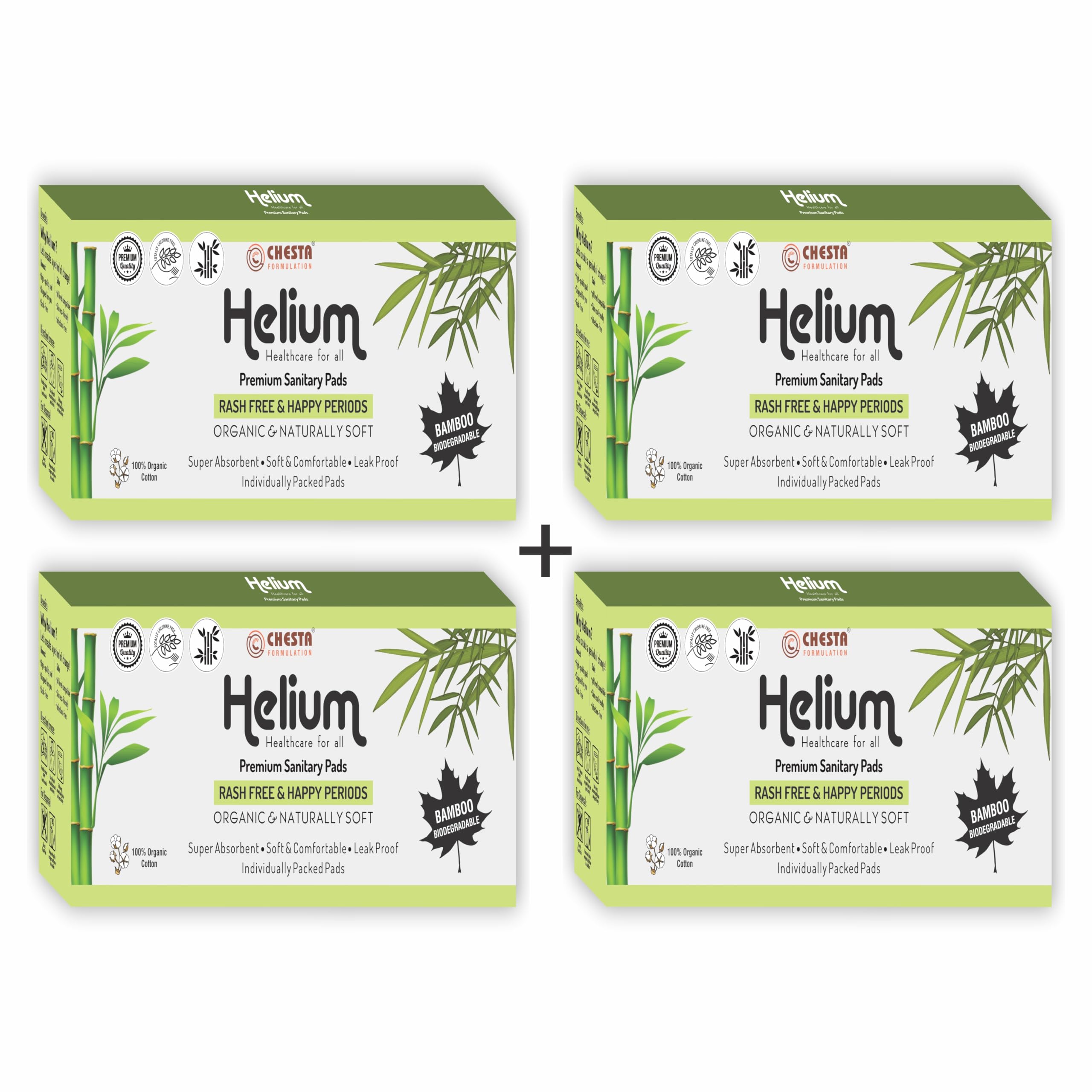 CHESTA FORMULATION New Helium Biodegradable Bamboo Premium Sanitary Pads - (Pack Of 4 * 25 = 100 Pads - XXL-330mm) Pure Cotton 100% Rash-Free-Periods Full-Day & Full-Night High Absorbent (B0CFHKNL4X) Amazon Price History, Amazon Price Tracker