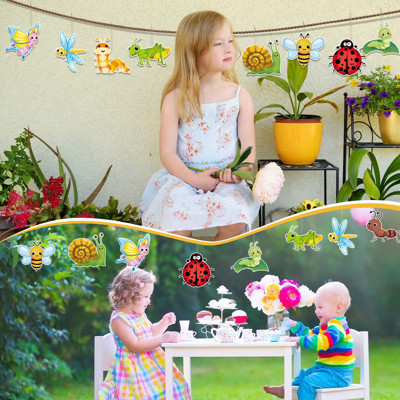 60 Pieces Spring Summer Insect Theme Cutouts Classroom Bulletin Board Decoration Bug Butterfly Sunflower Bee Cutouts for Early Childhood Teacher Student School Wall Birthday Party Decoration - Image 5