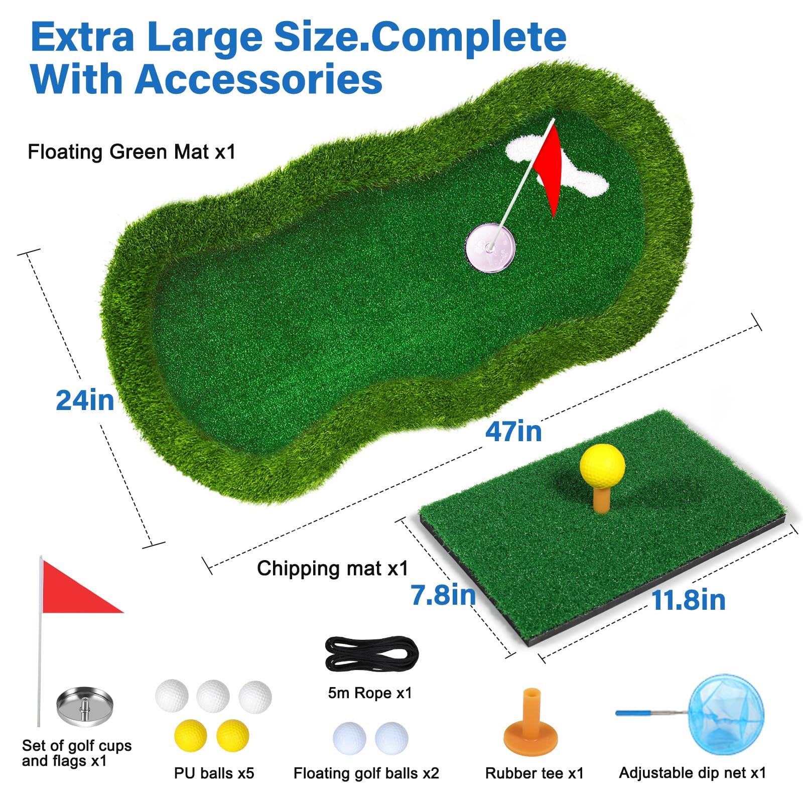 Floating Golf Green for Pool, Large Size (47