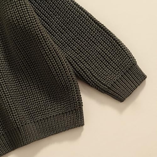 Miniatura 6 de Karwuiio - Suéter de punto para bebé, niña, niño, cuello redondo, manga larga, sudadera para otoño e invierno
