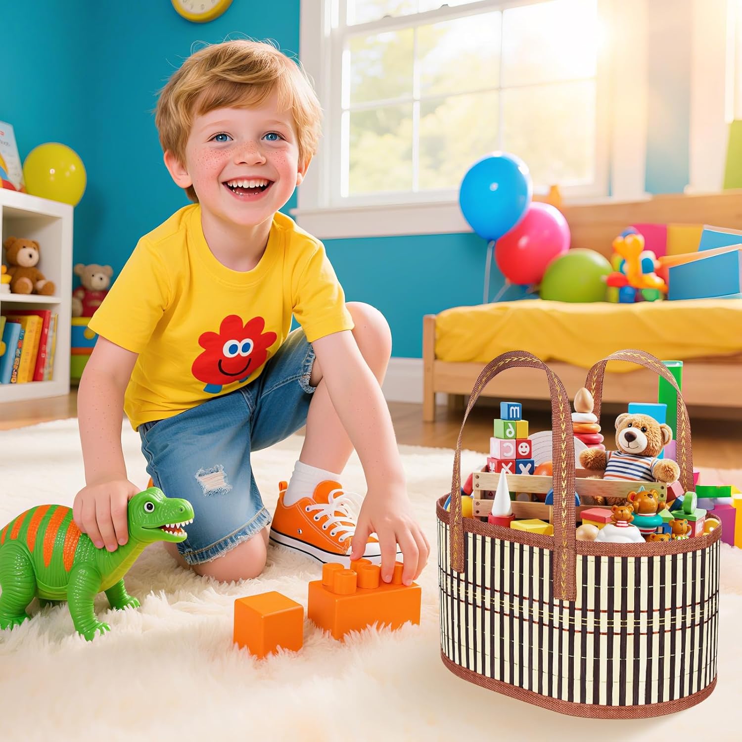 4 Set Baskets for Gifts Empty Large Woven Bamboo Gift Baskets Kit with Ribbons, Gift Bags & Gift Cards for Birthday, Baby Shower & Housewarming Wrapping image 5 of 7 B0FDWNM2X2